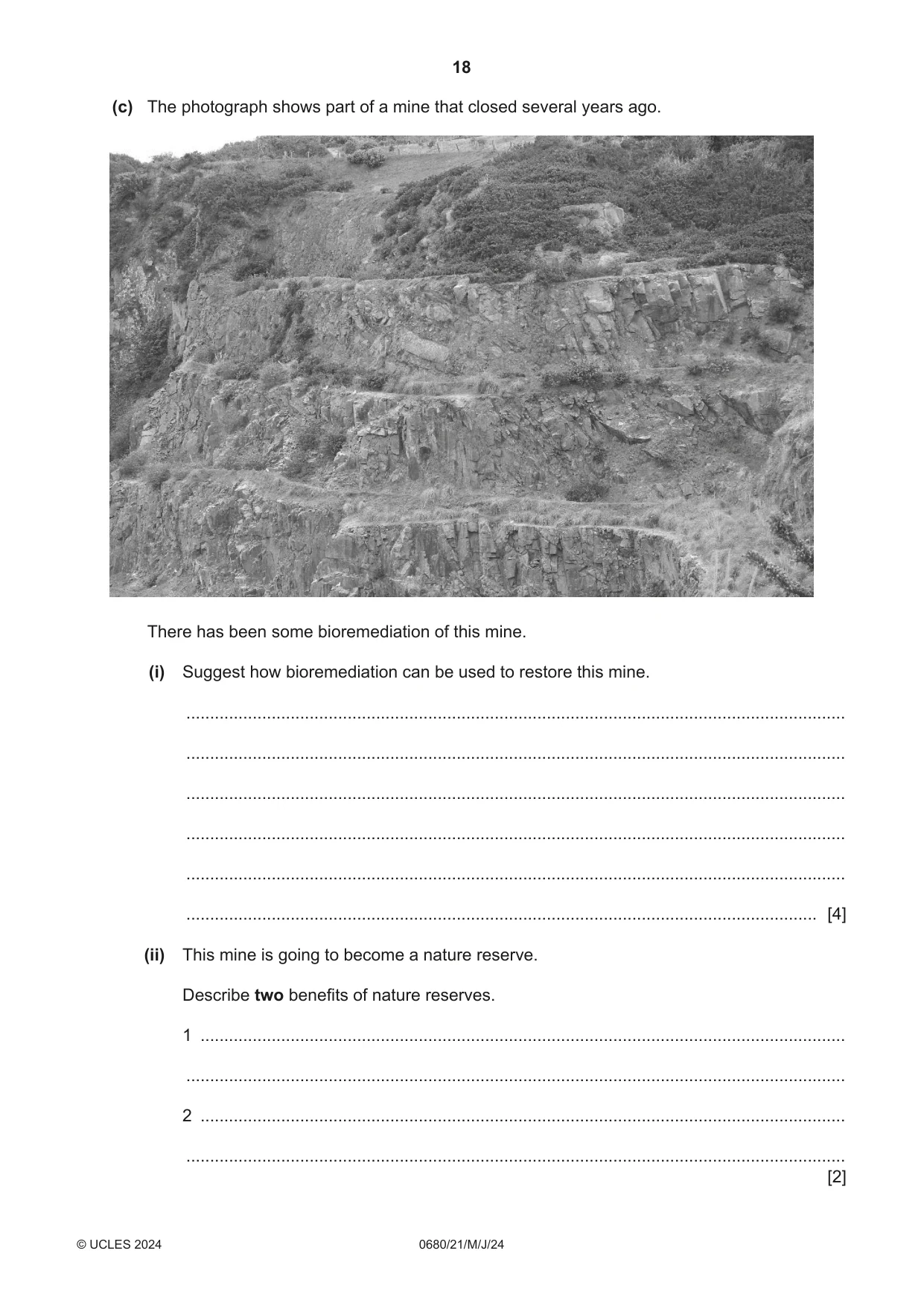 Cambridge IGCSE Environmental Management 0680 2024 May/June Paper 2 · Variant 1 question paper, page 18 of 20