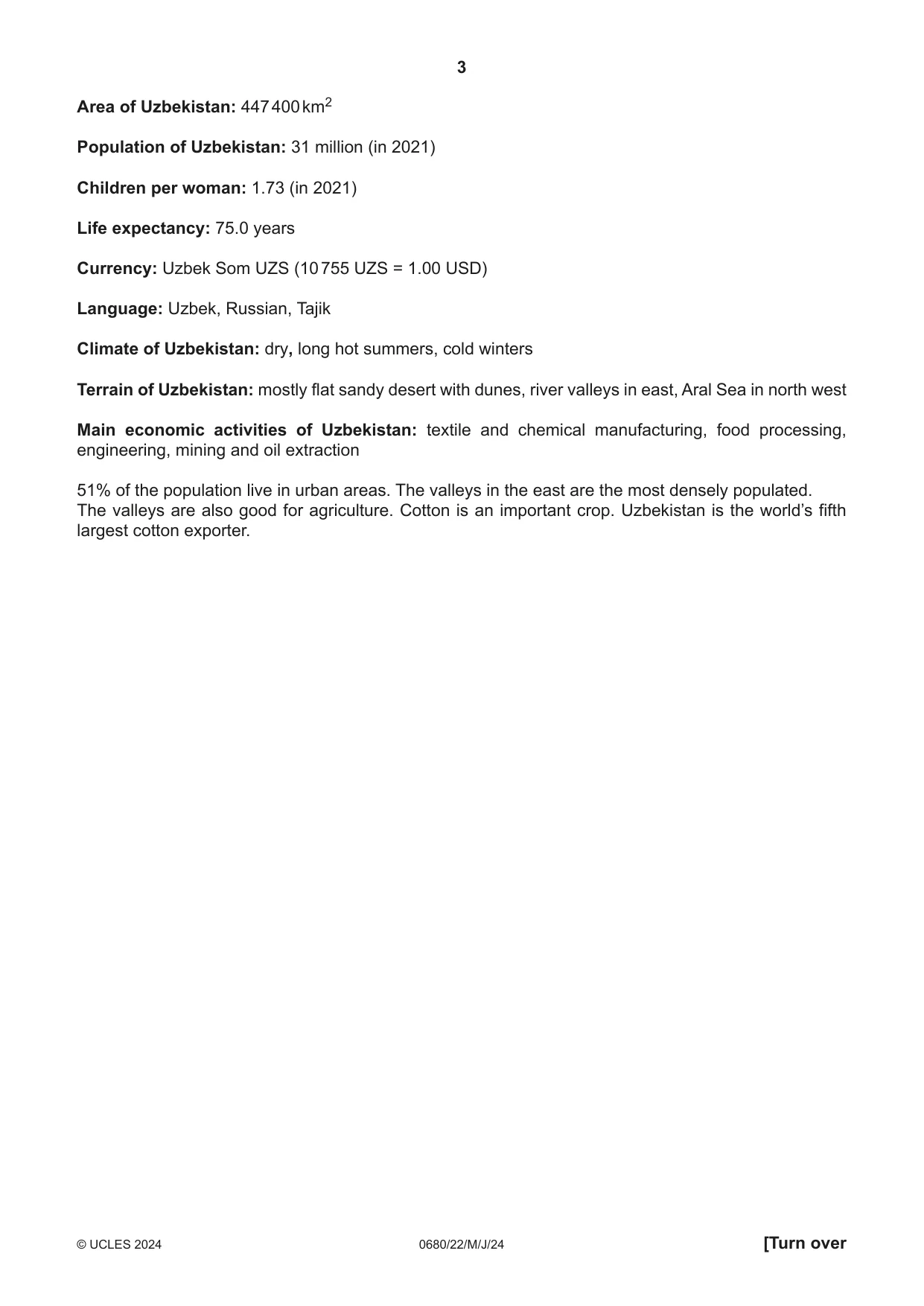 Cambridge IGCSE Environmental Management 0680 2024 May/June Paper 2 · Variant 2 question paper, page 3 of 20