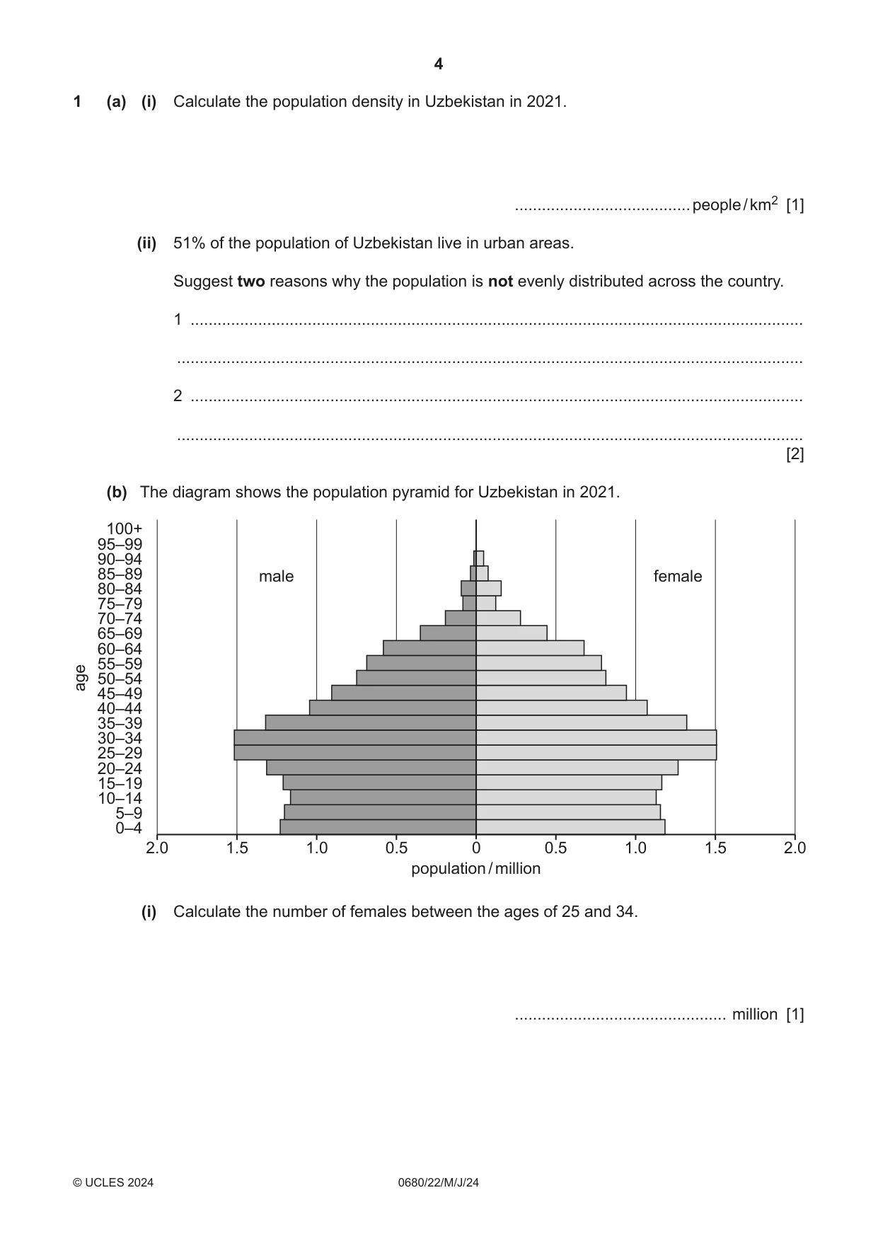 Cambridge IGCSE Environmental Management 0680 2024 May/June Paper 2 · Variant 2 question paper, page 4 of 20