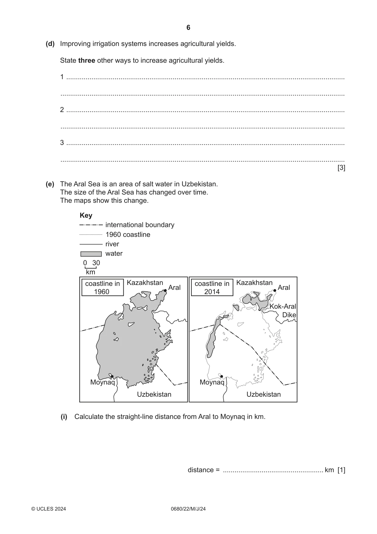 Cambridge IGCSE Environmental Management 0680 2024 May/June Paper 2 · Variant 2 question paper, page 6 of 20