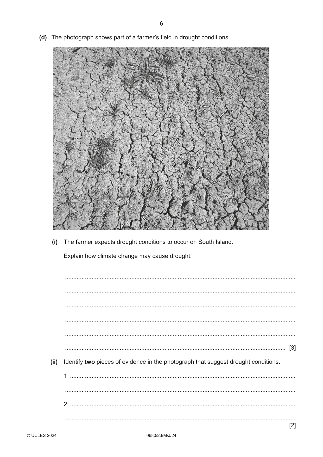 Cambridge IGCSE Environmental Management 0680 2024 May/June Paper 2 · Variant 3 question paper, page 6 of 20