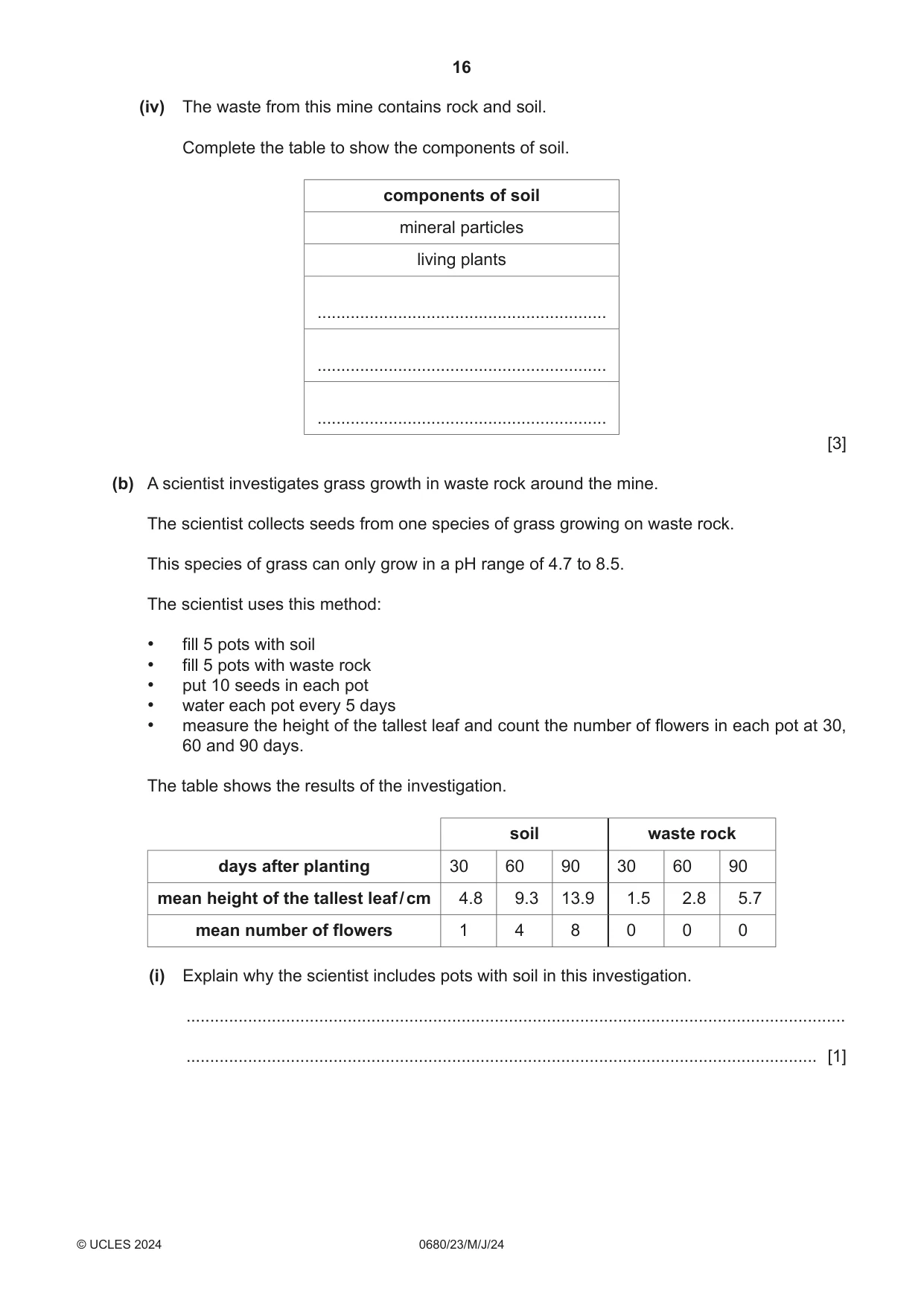 Cambridge IGCSE Environmental Management 0680 2024 May/June Paper 2 · Variant 3 question paper, page 16 of 20