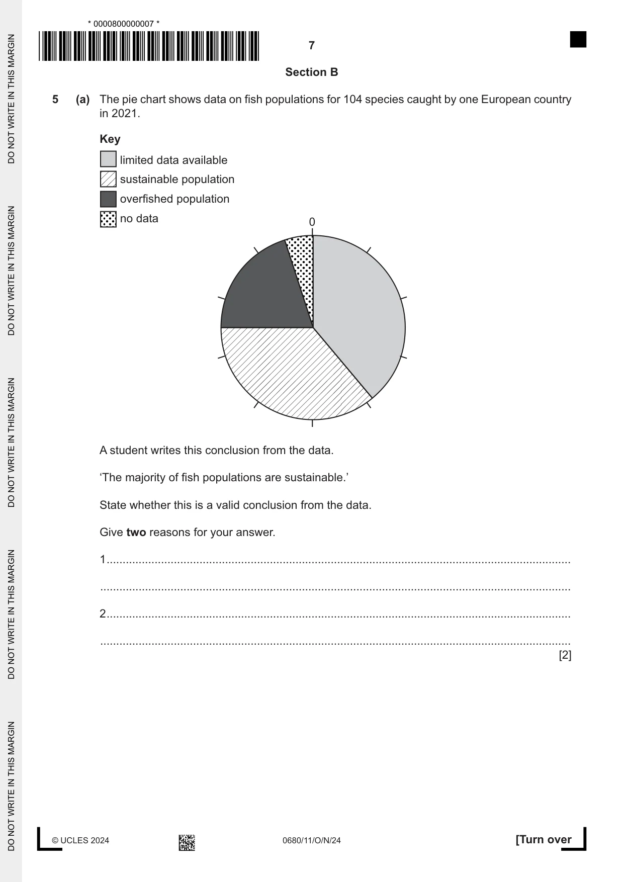 Cambridge IGCSE Environmental Management 0680 2024 Oct/Nov Paper 1 · Variant 1 question paper, page 7 of 20