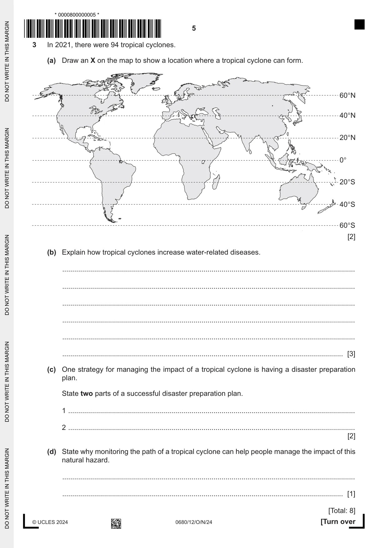 Cambridge IGCSE Environmental Management 0680 2024 Oct/Nov Paper 1 · Variant 2 question paper, page 5 of 24