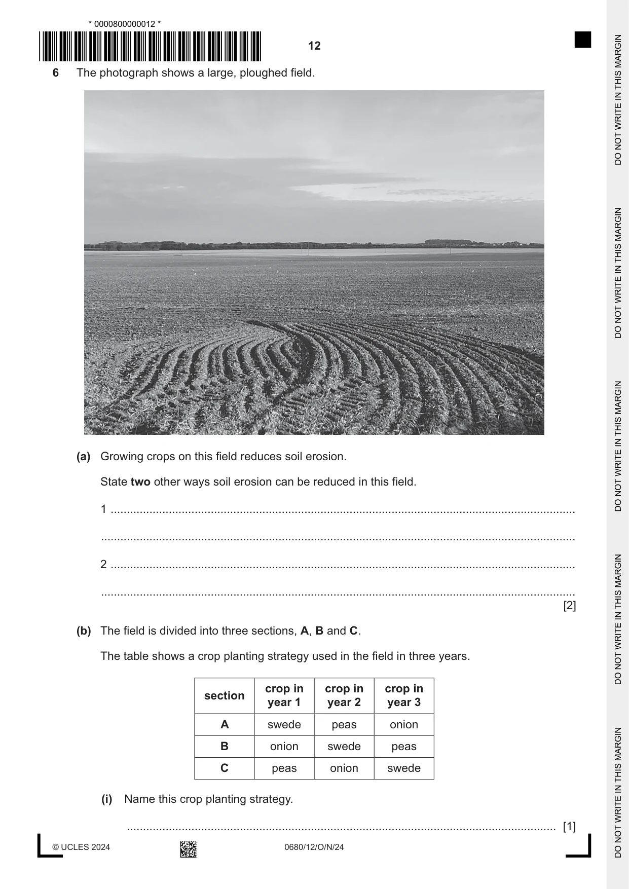 Cambridge IGCSE Environmental Management 0680 2024 Oct/Nov Paper 1 · Variant 2 question paper, page 12 of 24