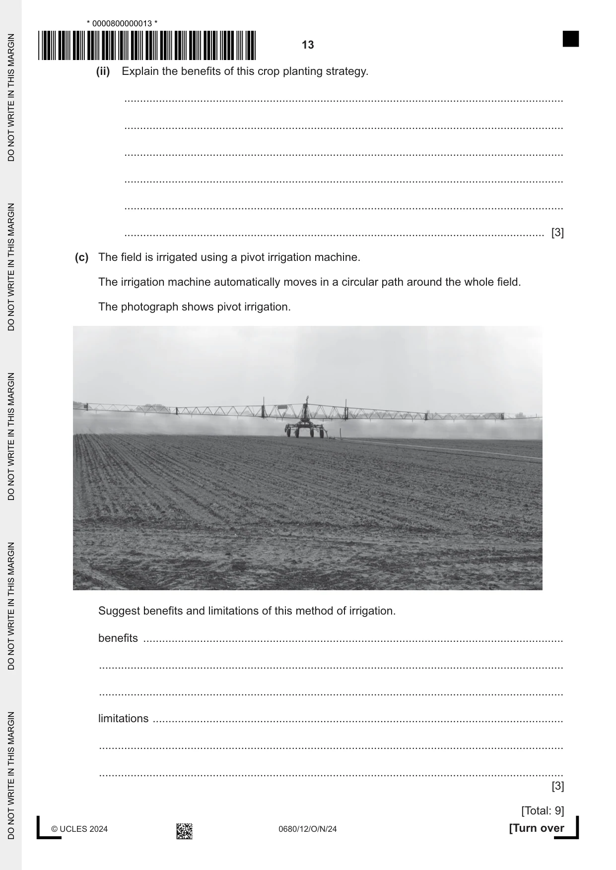 Cambridge IGCSE Environmental Management 0680 2024 Oct/Nov Paper 1 · Variant 2 question paper, page 13 of 24