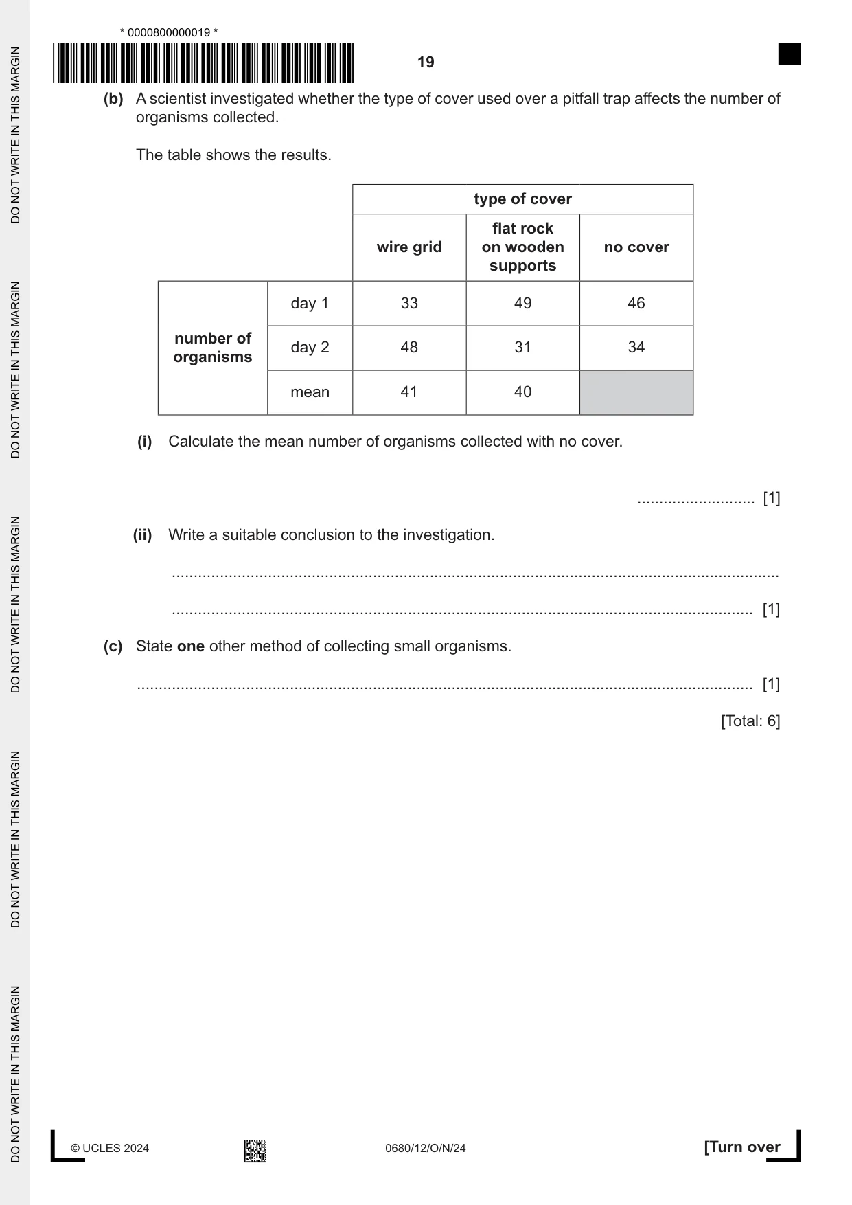 Cambridge IGCSE Environmental Management 0680 2024 Oct/Nov Paper 1 · Variant 2 question paper, page 19 of 24