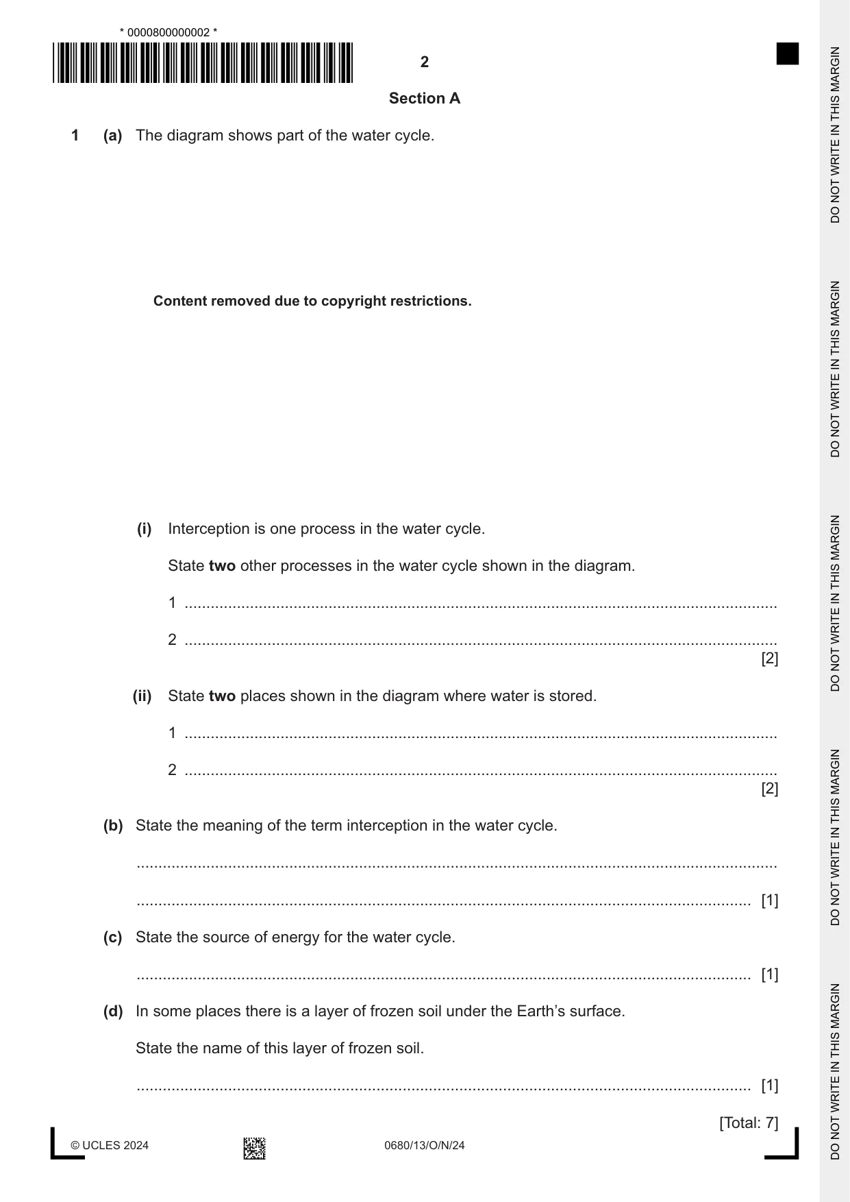 Cambridge IGCSE Environmental Management 0680 2024 Oct/Nov Paper 1 · Variant 3 question paper, page 2 of 20