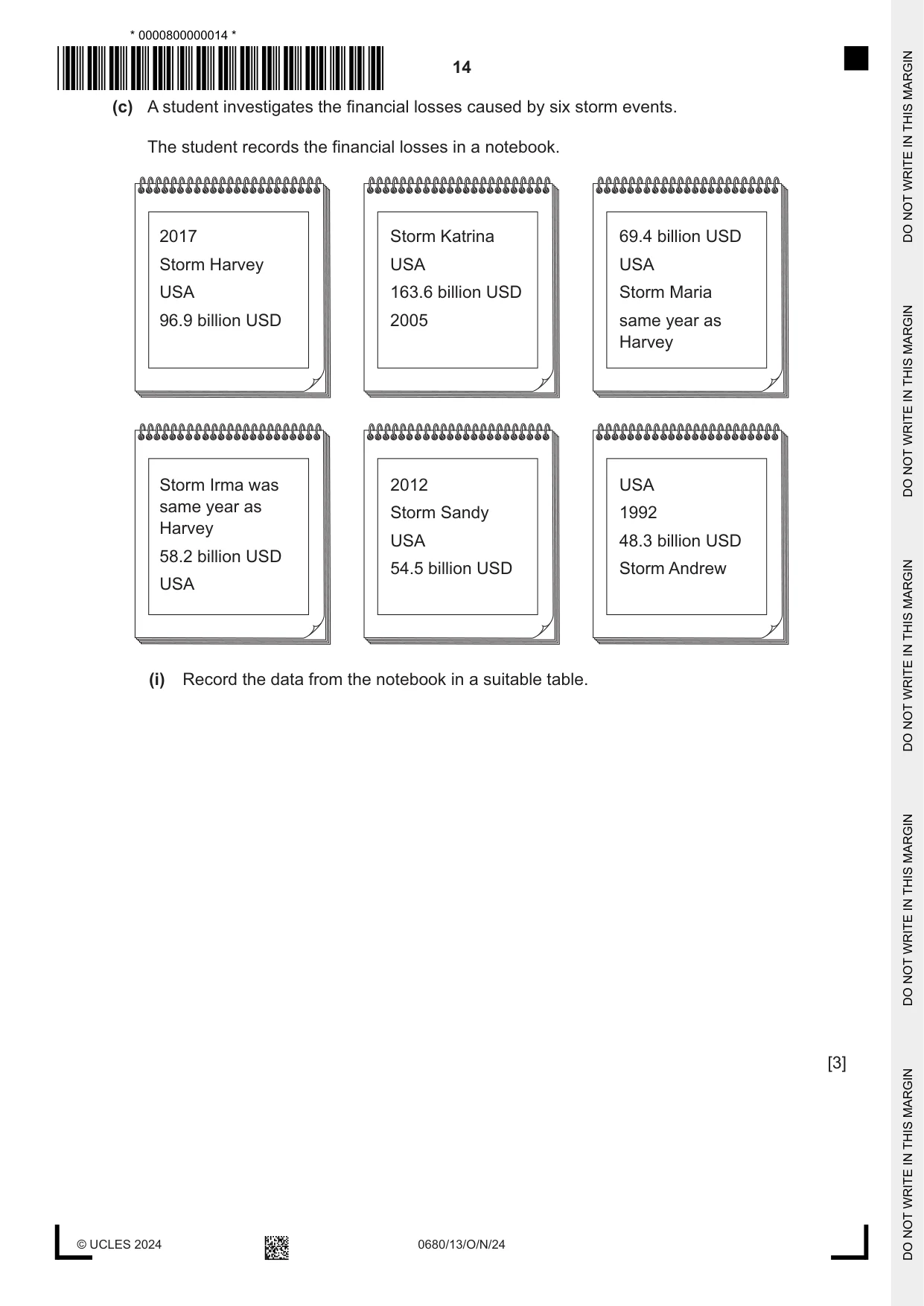 Cambridge IGCSE Environmental Management 0680 2024 Oct/Nov Paper 1 · Variant 3 question paper, page 14 of 20