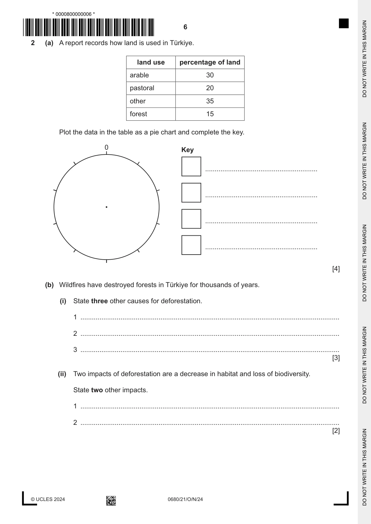Cambridge IGCSE Environmental Management 0680 2024 Oct/Nov Paper 2 · Variant 1 question paper, page 6 of 20