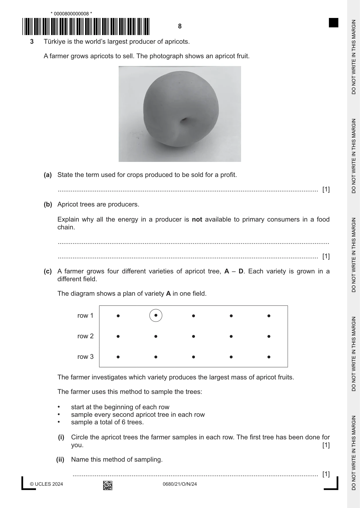 Cambridge IGCSE Environmental Management 0680 2024 Oct/Nov Paper 2 · Variant 1 question paper, page 8 of 20