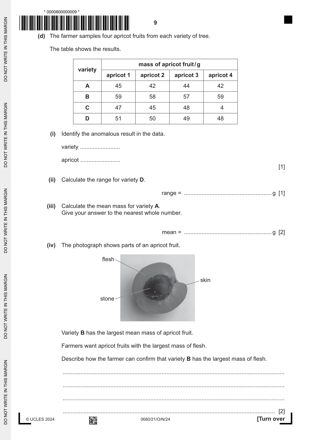 Cambridge IGCSE Environmental Management 0680 2024 Oct/Nov Paper 2 · Variant 1 question paper, page 9 of 20