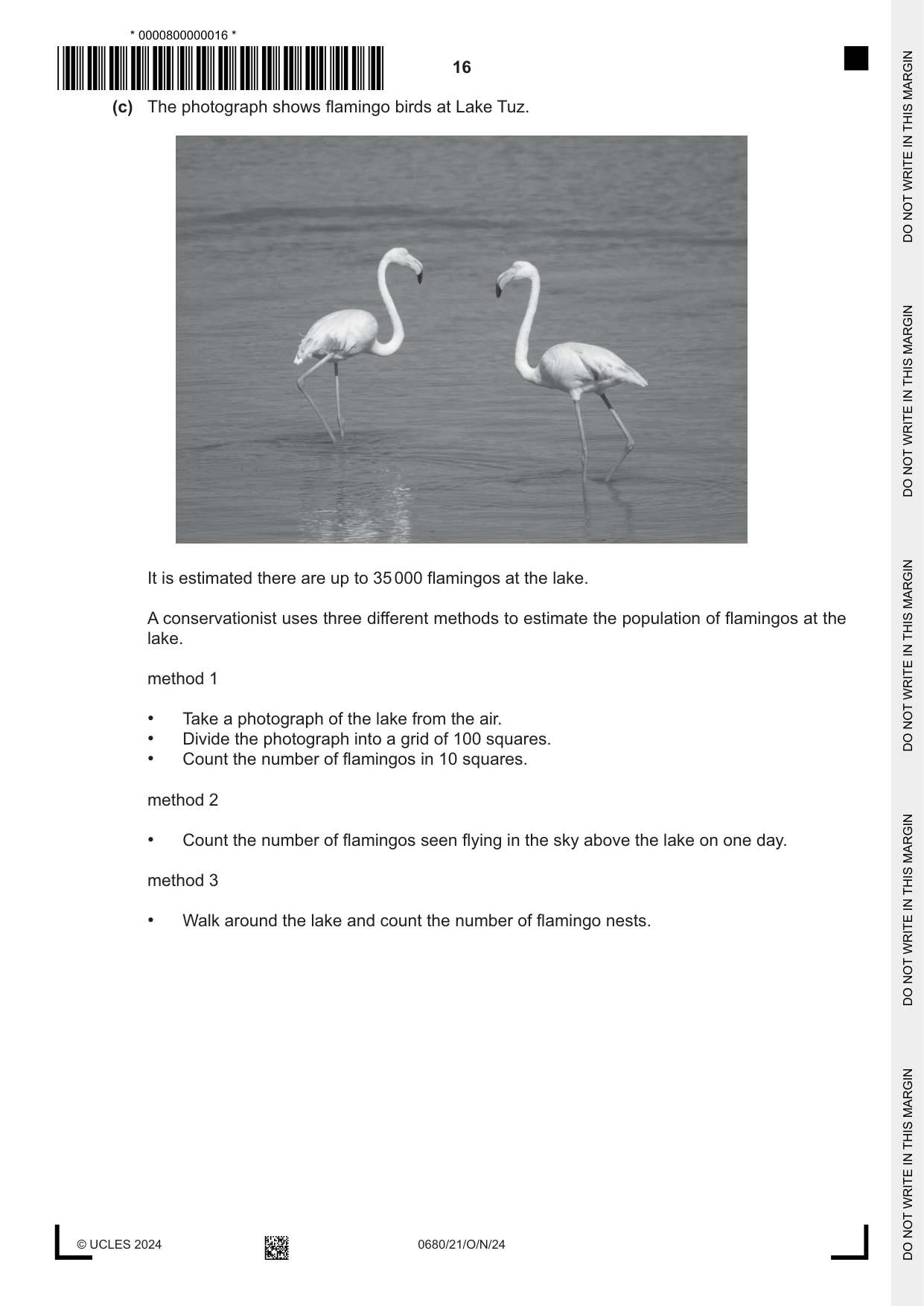 Cambridge IGCSE Environmental Management 0680 2024 Oct/Nov Paper 2 · Variant 1 question paper, page 16 of 20