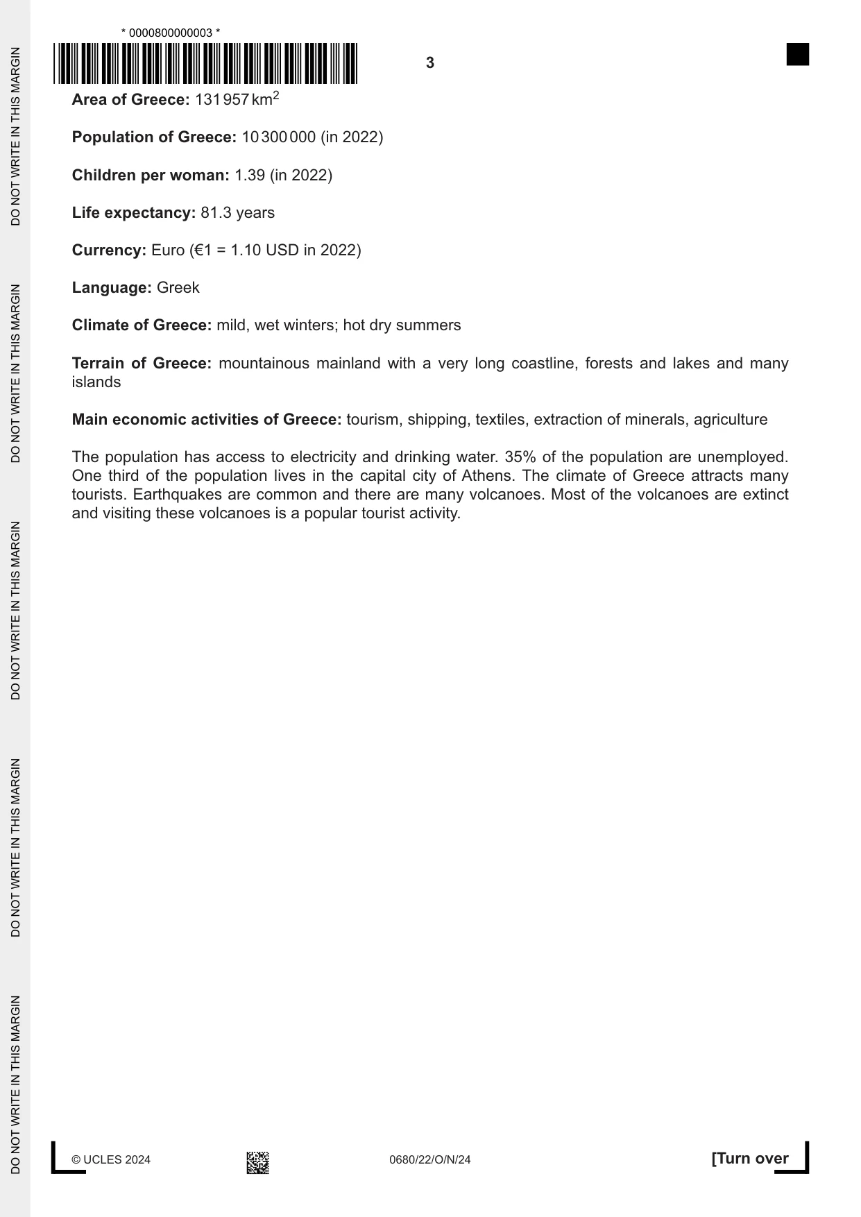 Cambridge IGCSE Environmental Management 0680 2024 Oct/Nov Paper 2 · Variant 2 question paper, page 3 of 24