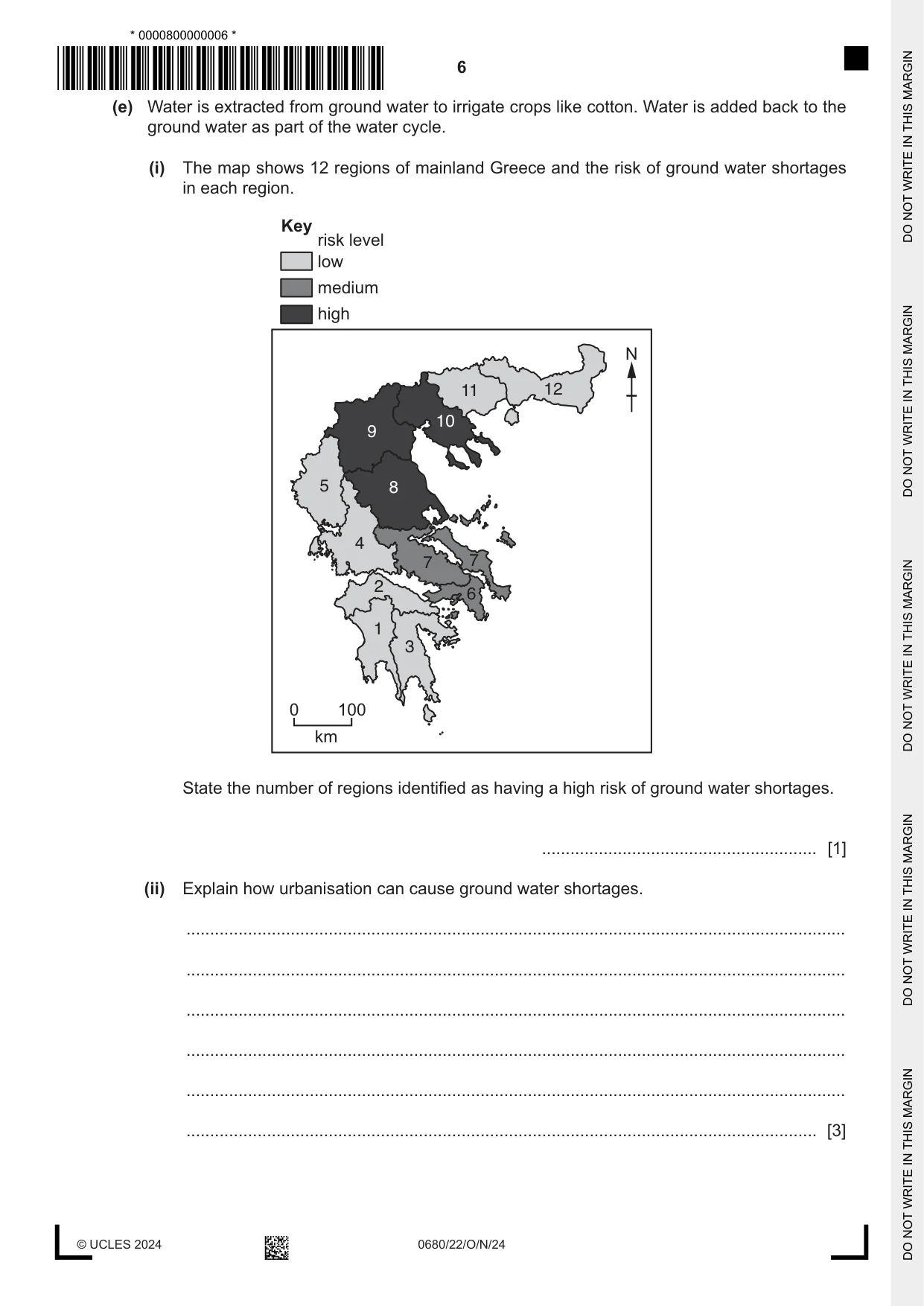 Cambridge IGCSE Environmental Management 0680 2024 Oct/Nov Paper 2 · Variant 2 question paper, page 6 of 24