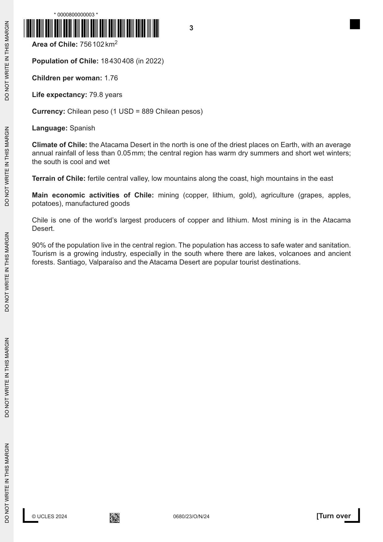 Cambridge IGCSE Environmental Management 0680 2024 Oct/Nov Paper 2 · Variant 3 question paper, page 3 of 20
