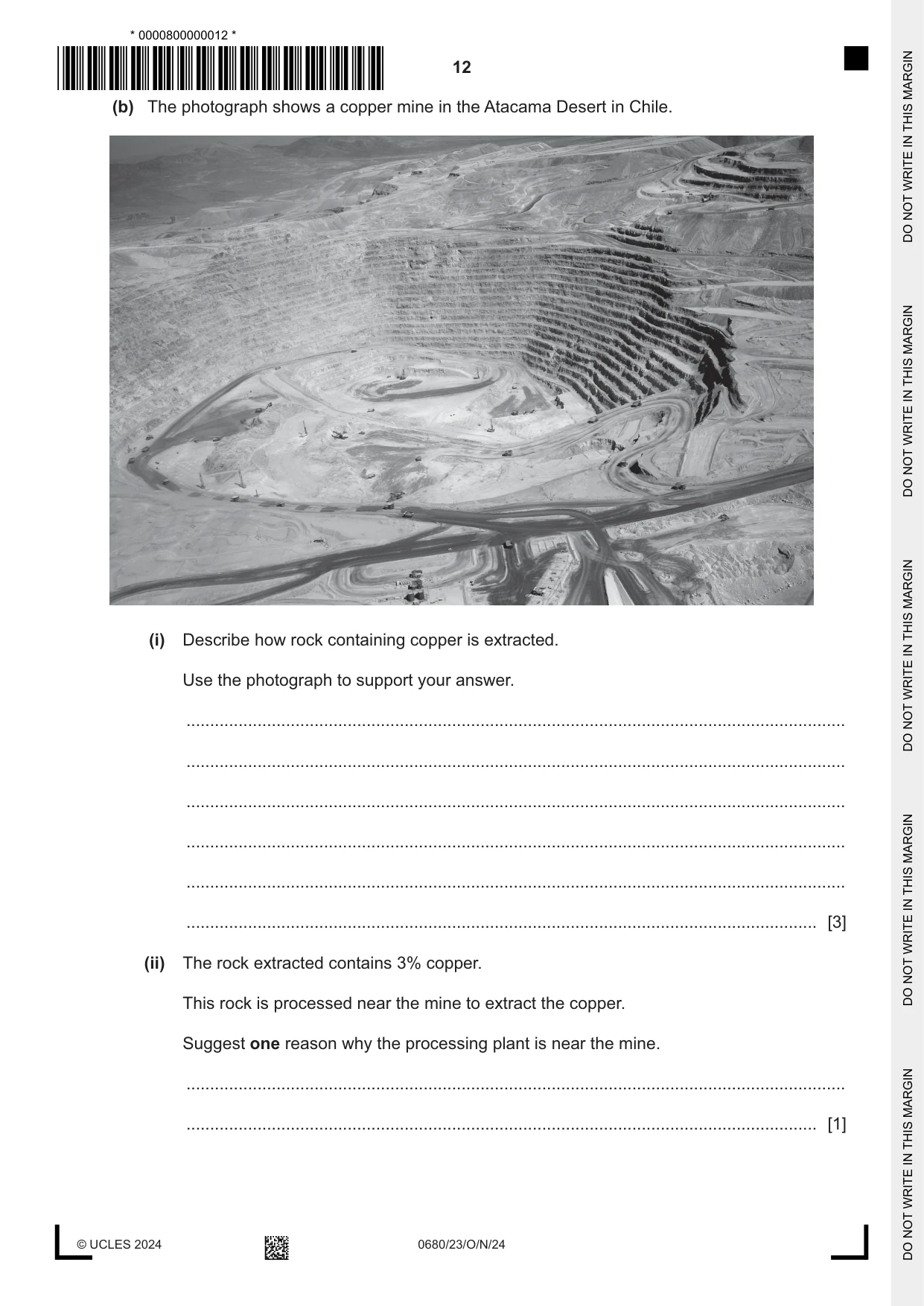 Cambridge IGCSE Environmental Management 0680 2024 Oct/Nov Paper 2 · Variant 3 question paper, page 12 of 20