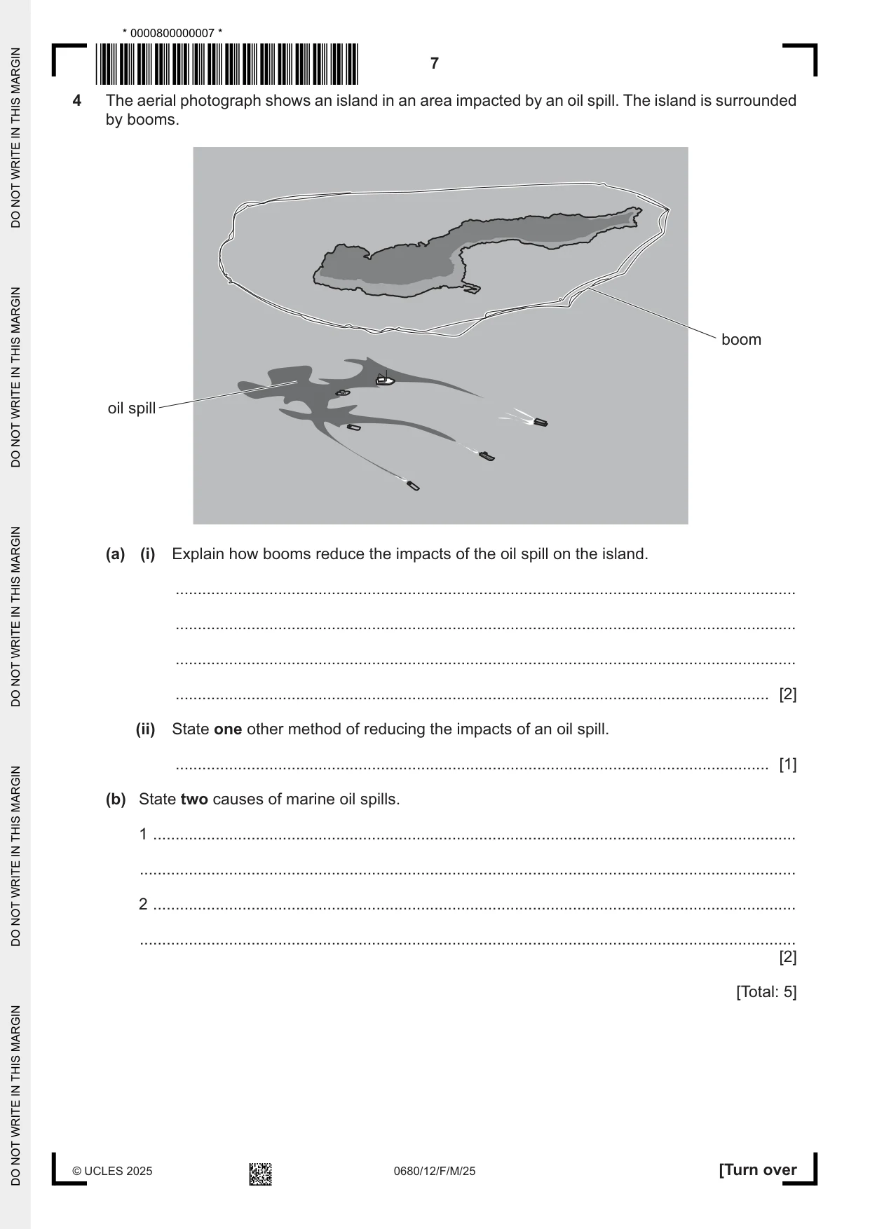 Cambridge IGCSE Environmental Management 0680 2025 Feb/March Paper 1 · Variant 2 question paper, page 7 of 20