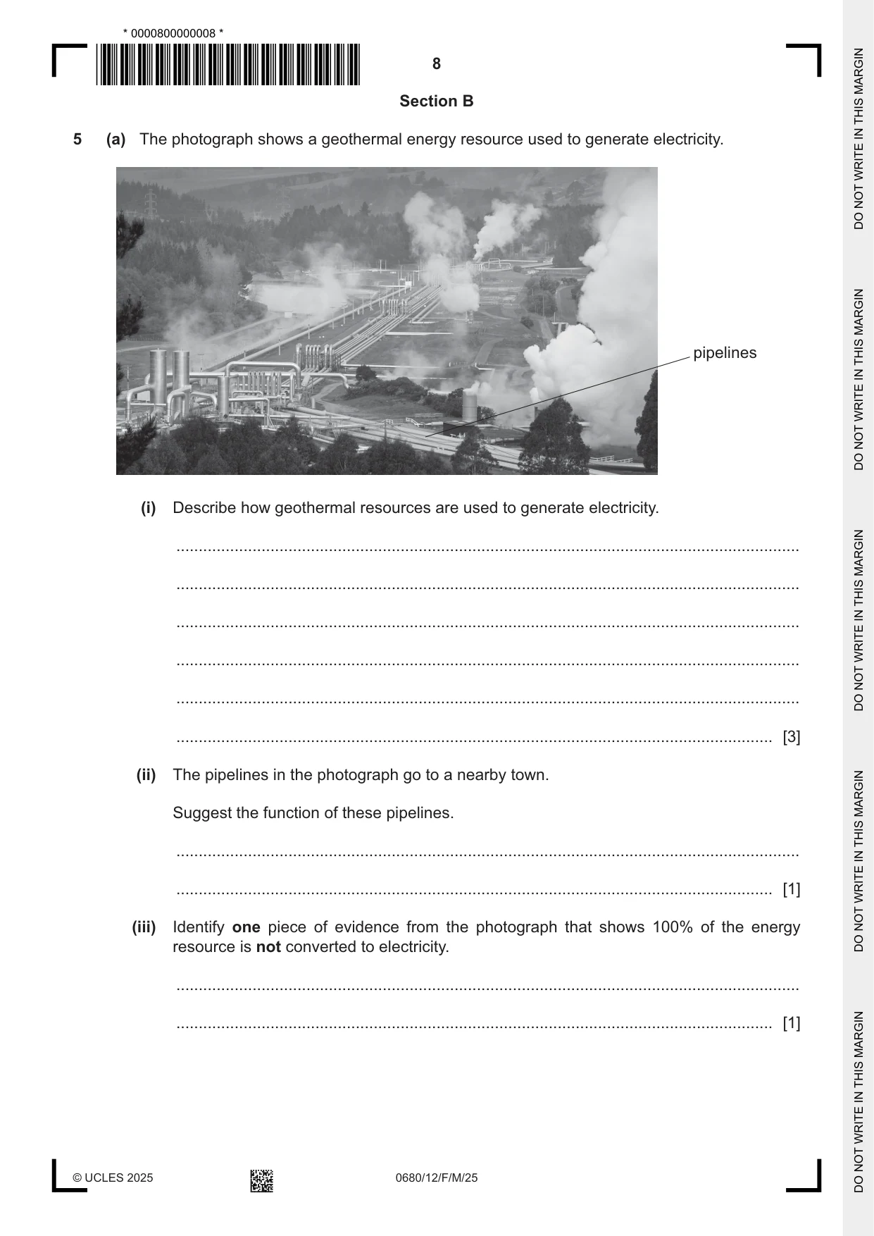 Cambridge IGCSE Environmental Management 0680 2025 Feb/March Paper 1 · Variant 2 question paper, page 8 of 20