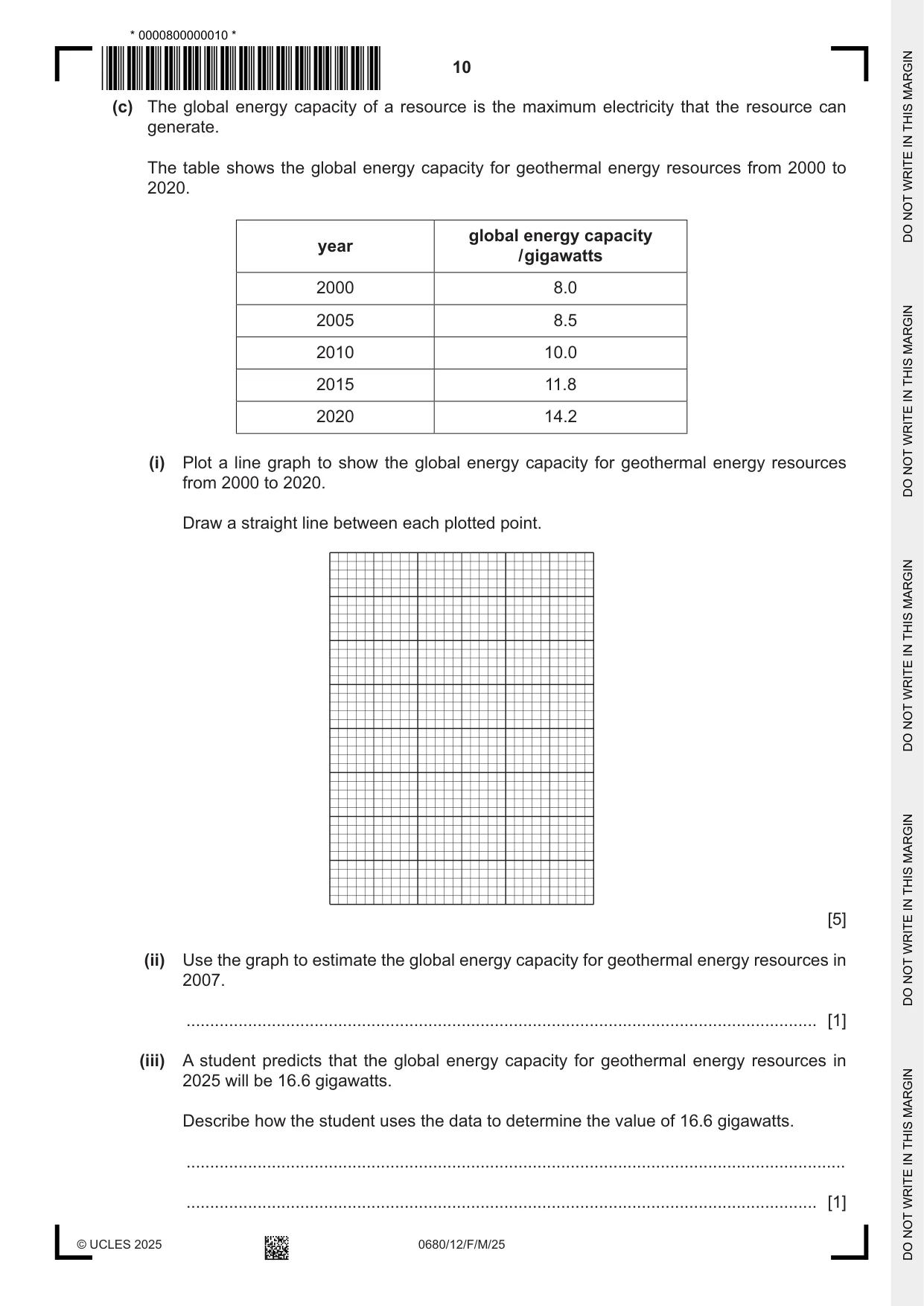 Cambridge IGCSE Environmental Management 0680 2025 Feb/March Paper 1 · Variant 2 question paper, page 10 of 20