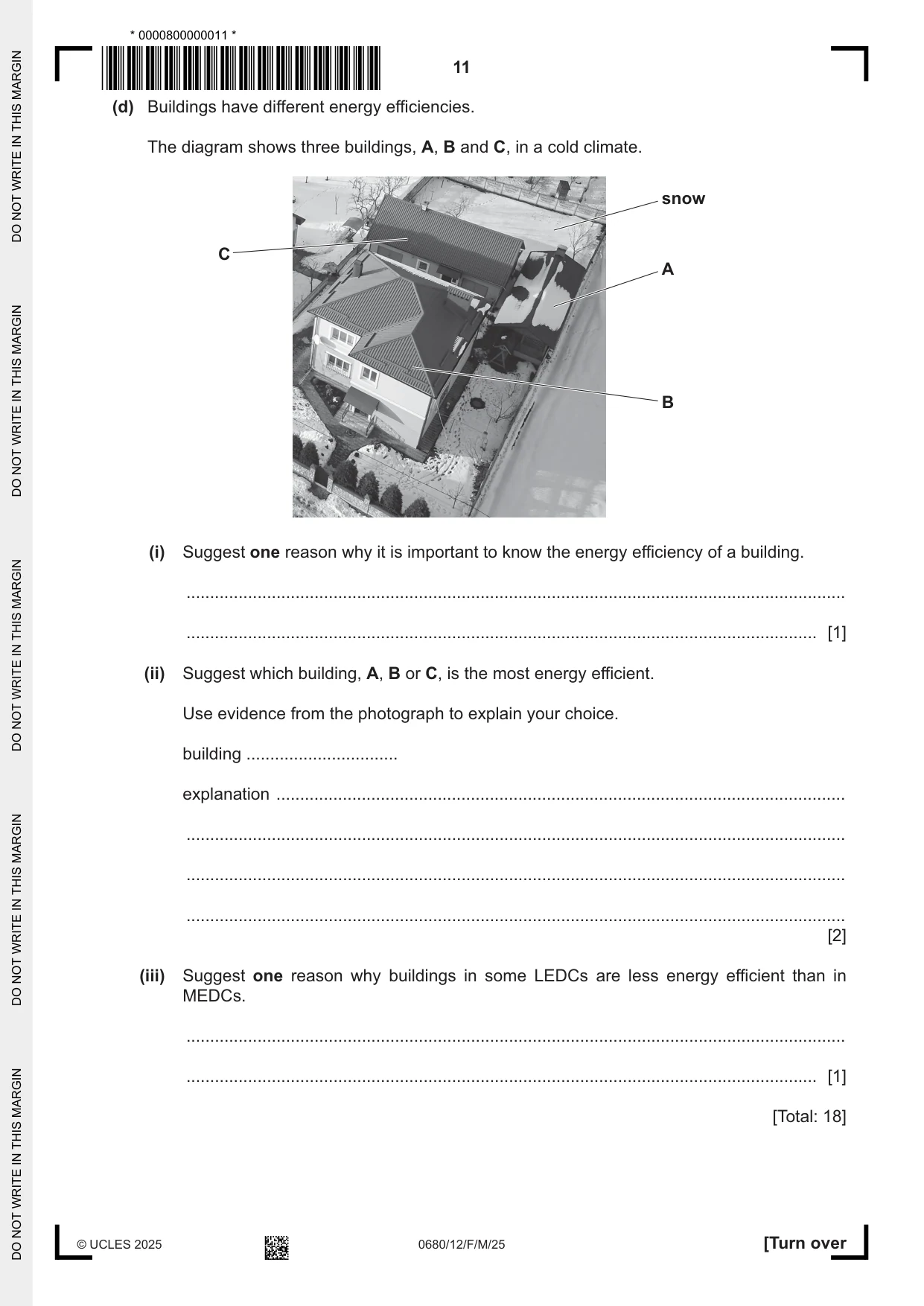 Cambridge IGCSE Environmental Management 0680 2025 Feb/March Paper 1 · Variant 2 question paper, page 11 of 20