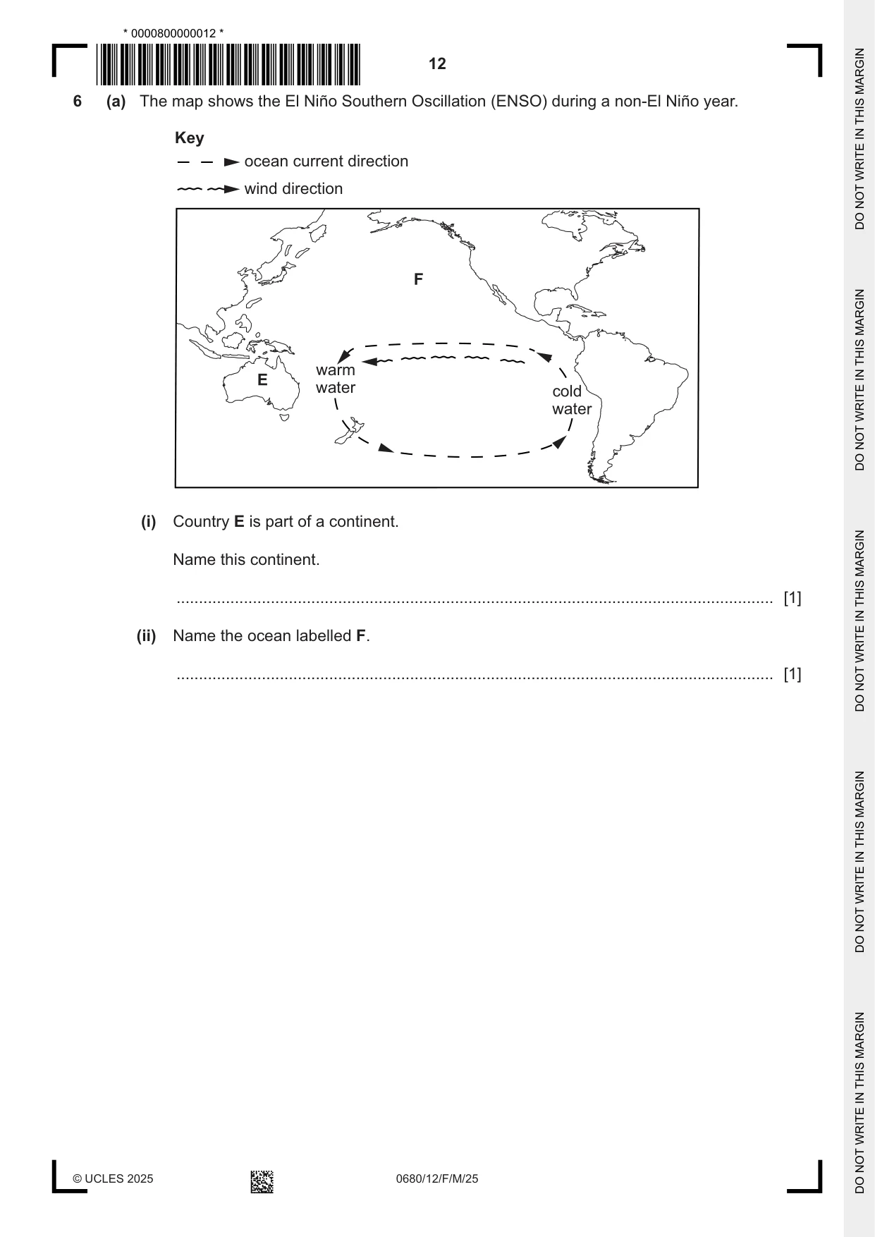 Cambridge IGCSE Environmental Management 0680 2025 Feb/March Paper 1 · Variant 2 question paper, page 12 of 20