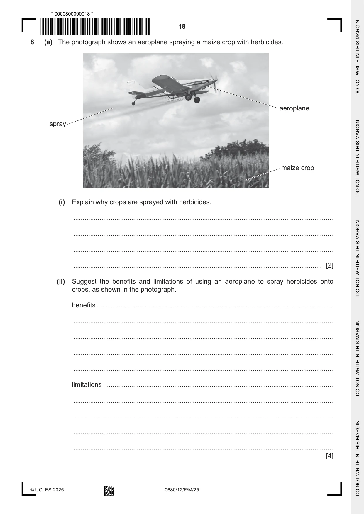 Cambridge IGCSE Environmental Management 0680 2025 Feb/March Paper 1 · Variant 2 question paper, page 18 of 20