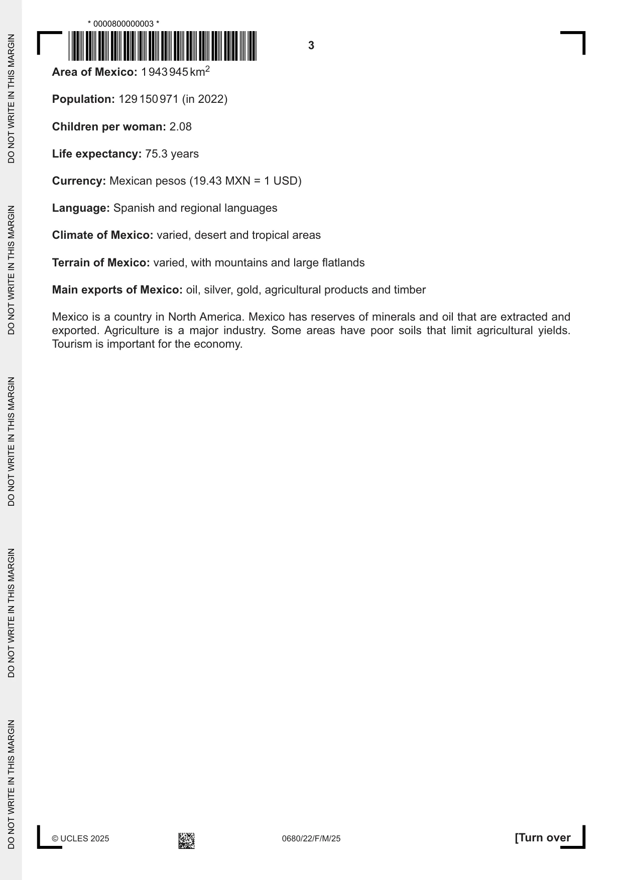 Cambridge IGCSE Environmental Management 0680 2025 Feb/March Paper 2 · Variant 2 question paper, page 3 of 20