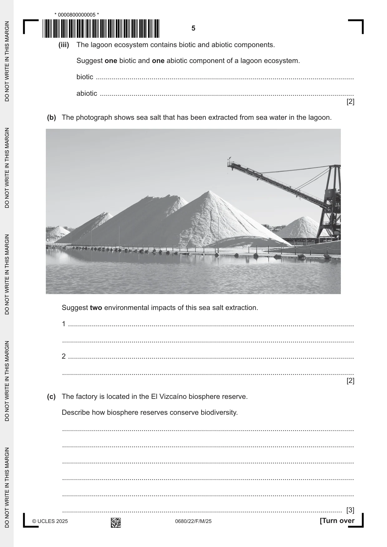Cambridge IGCSE Environmental Management 0680 2025 Feb/March Paper 2 · Variant 2 question paper, page 5 of 20