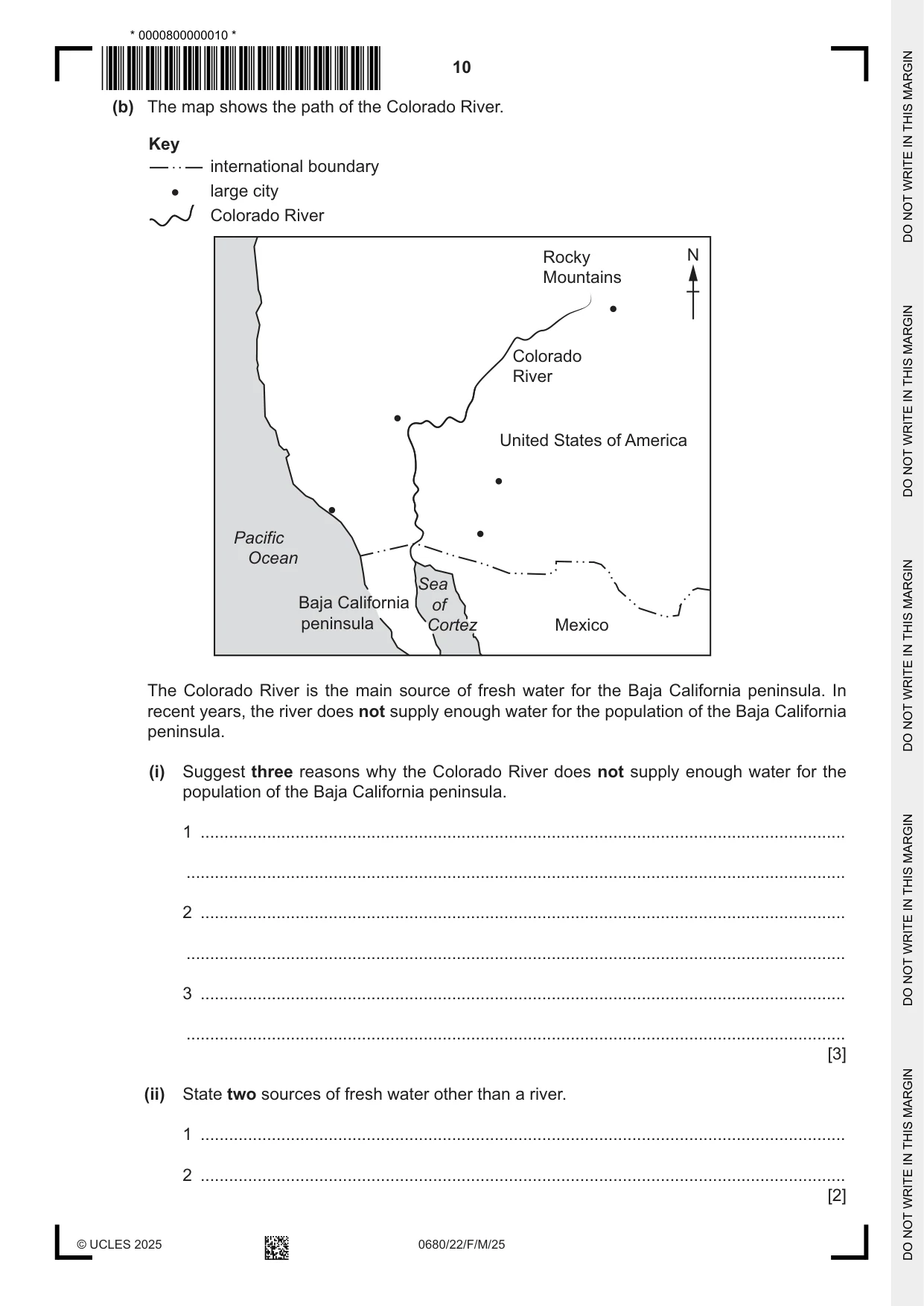 Cambridge IGCSE Environmental Management 0680 2025 Feb/March Paper 2 · Variant 2 question paper, page 10 of 20