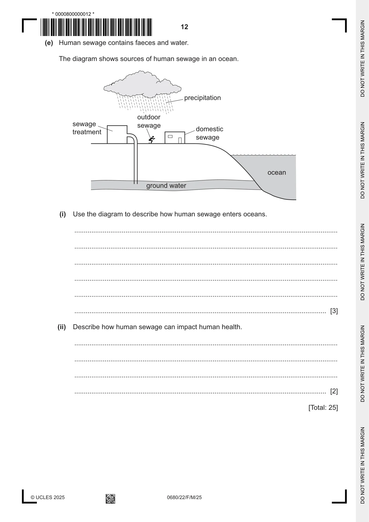 Cambridge IGCSE Environmental Management 0680 2025 Feb/March Paper 2 · Variant 2 question paper, page 12 of 20