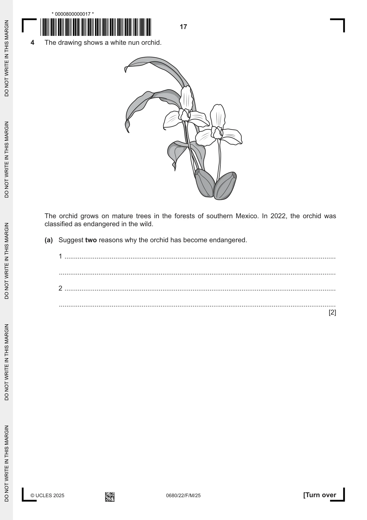 Cambridge IGCSE Environmental Management 0680 2025 Feb/March Paper 2 · Variant 2 question paper, page 17 of 20