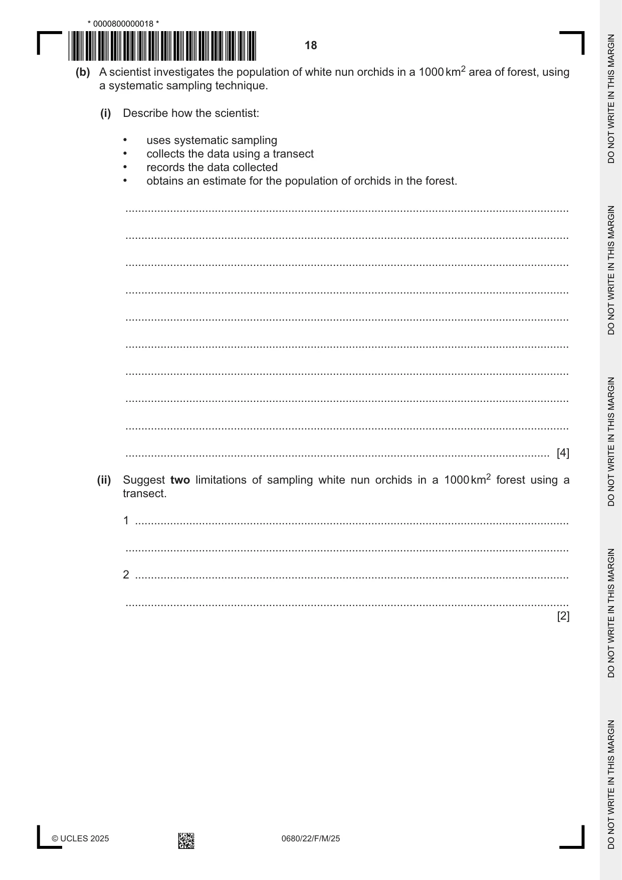 Cambridge IGCSE Environmental Management 0680 2025 Feb/March Paper 2 · Variant 2 question paper, page 18 of 20