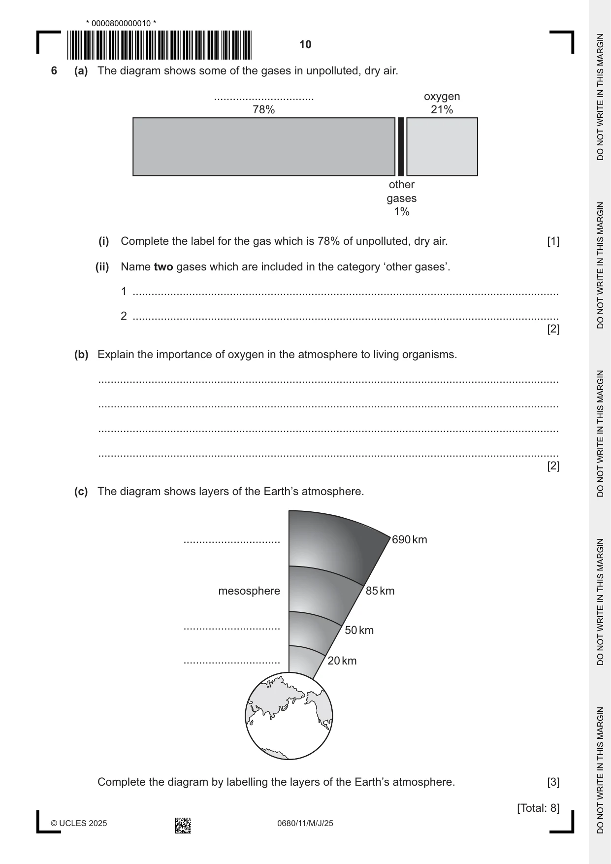 Cambridge IGCSE Environmental Management 0680 2025 May/June Paper 1 · Variant 1 question paper, page 10 of 16