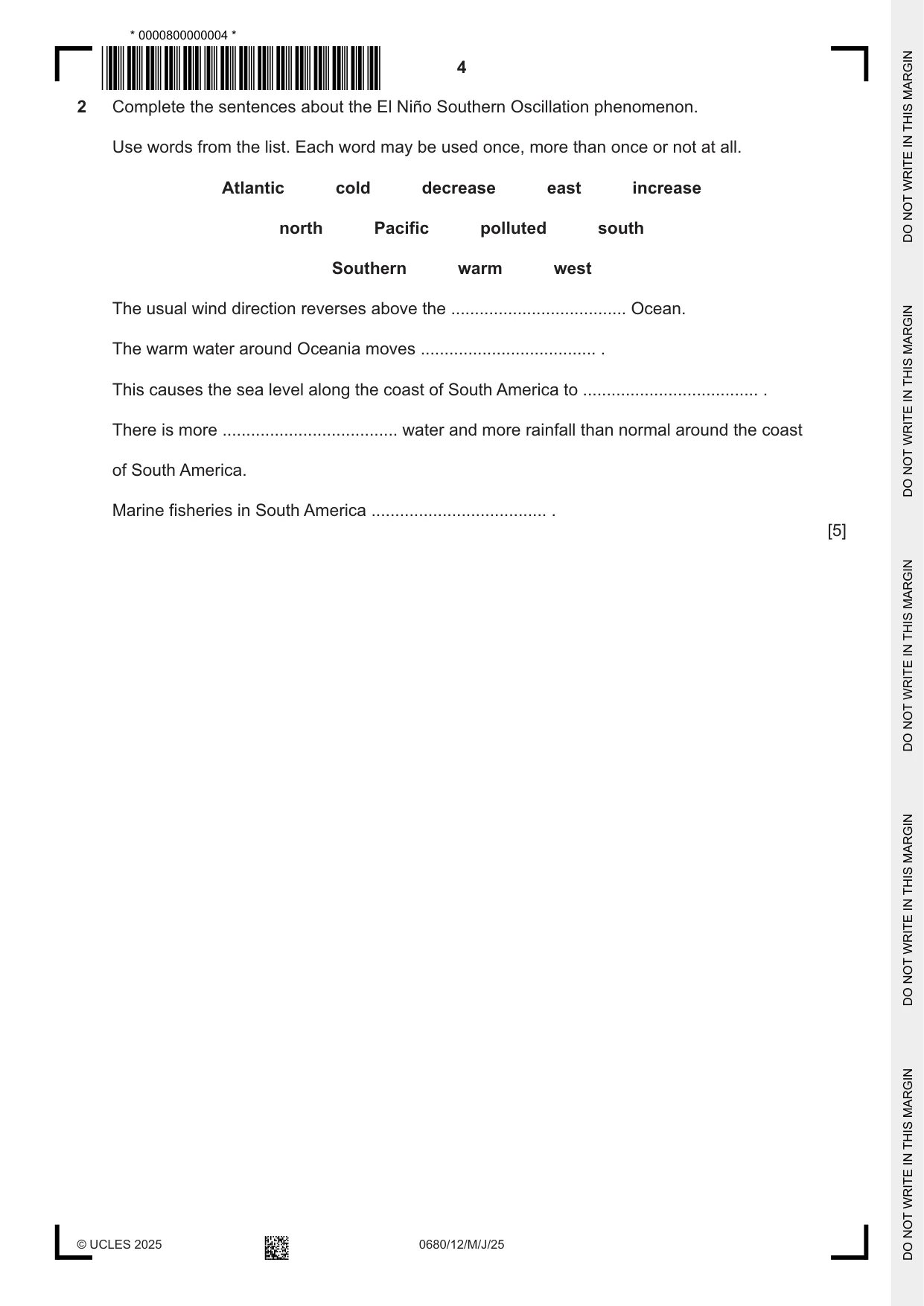 Cambridge IGCSE Environmental Management 0680 2025 May/June Paper 1 · Variant 2 question paper, page 4 of 20