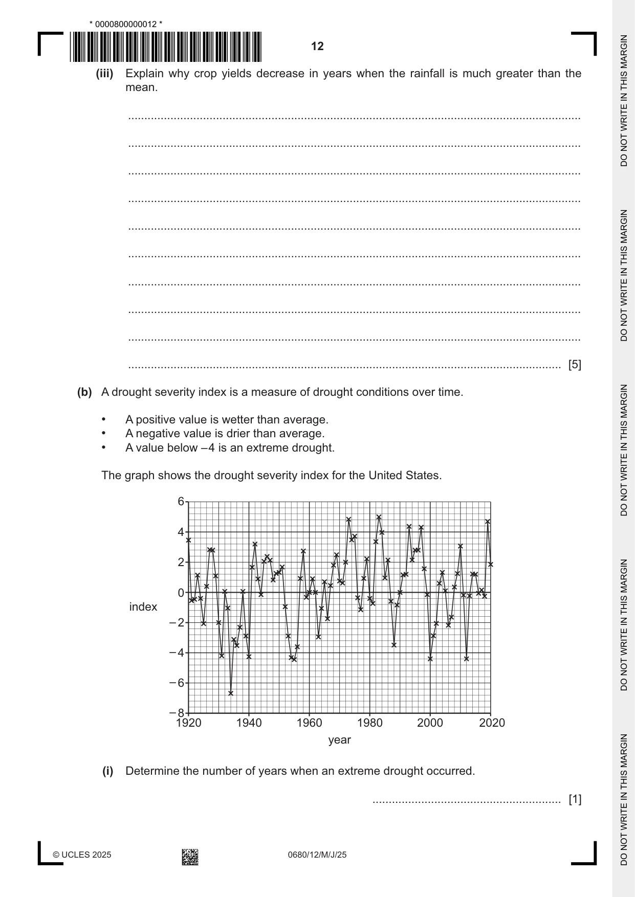 Cambridge IGCSE Environmental Management 0680 2025 May/June Paper 1 · Variant 2 question paper, page 12 of 20