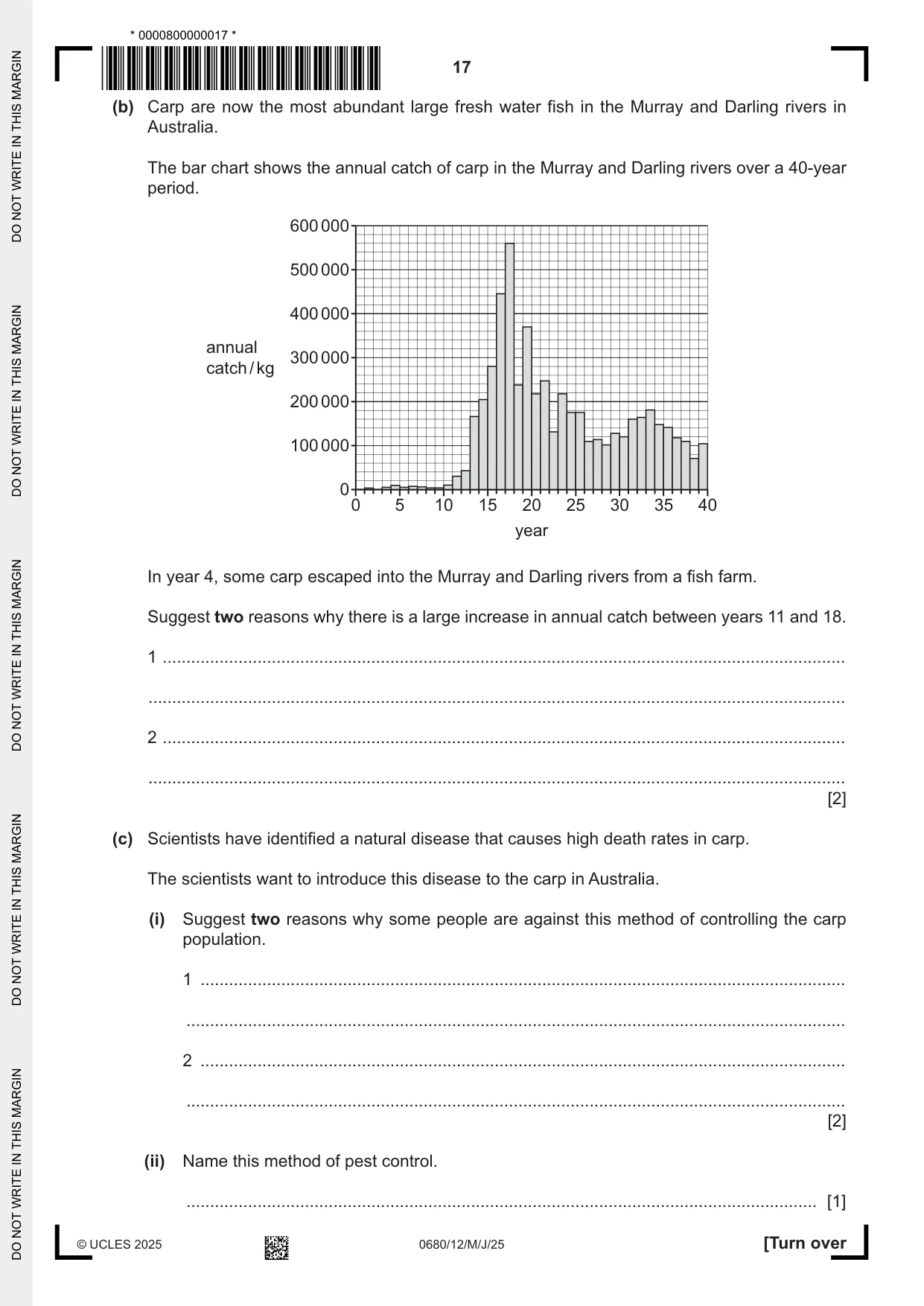 Cambridge IGCSE Environmental Management 0680 2025 May/June Paper 1 · Variant 2 question paper, page 17 of 20