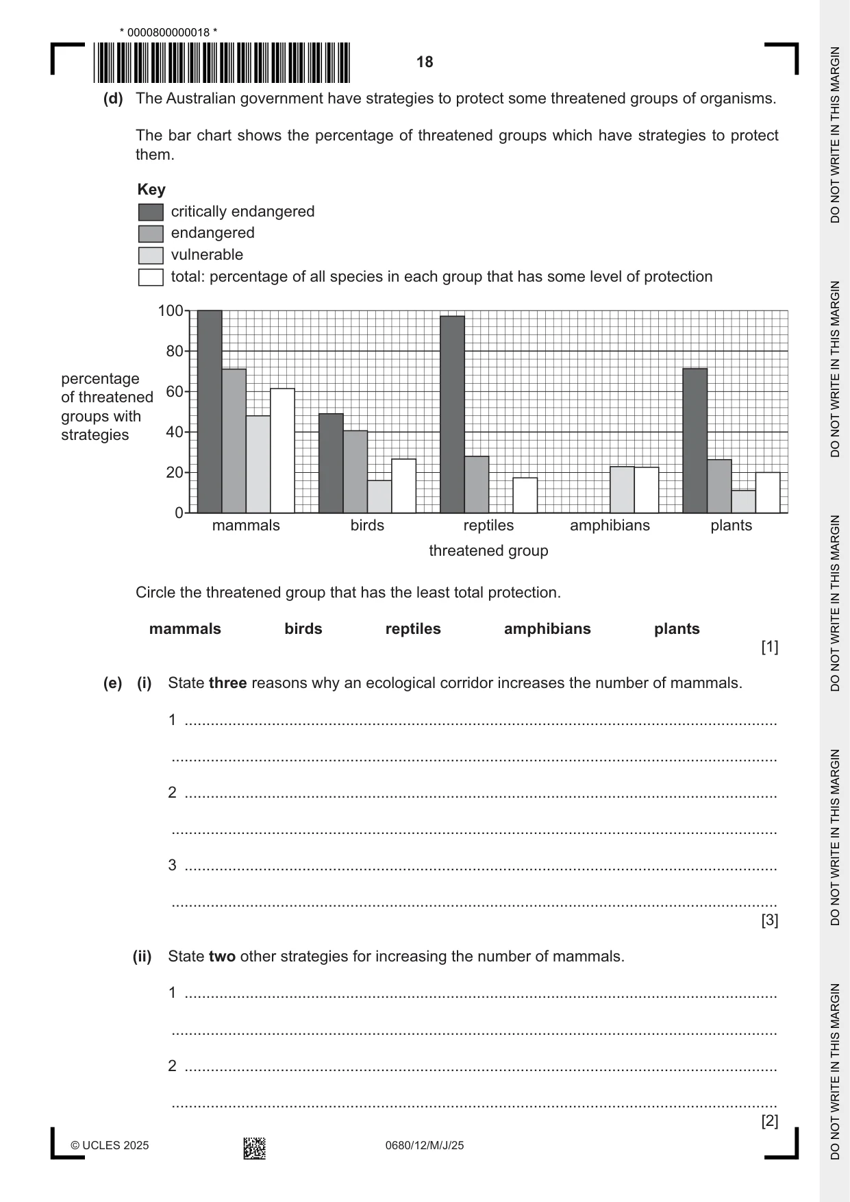 Cambridge IGCSE Environmental Management 0680 2025 May/June Paper 1 · Variant 2 question paper, page 18 of 20