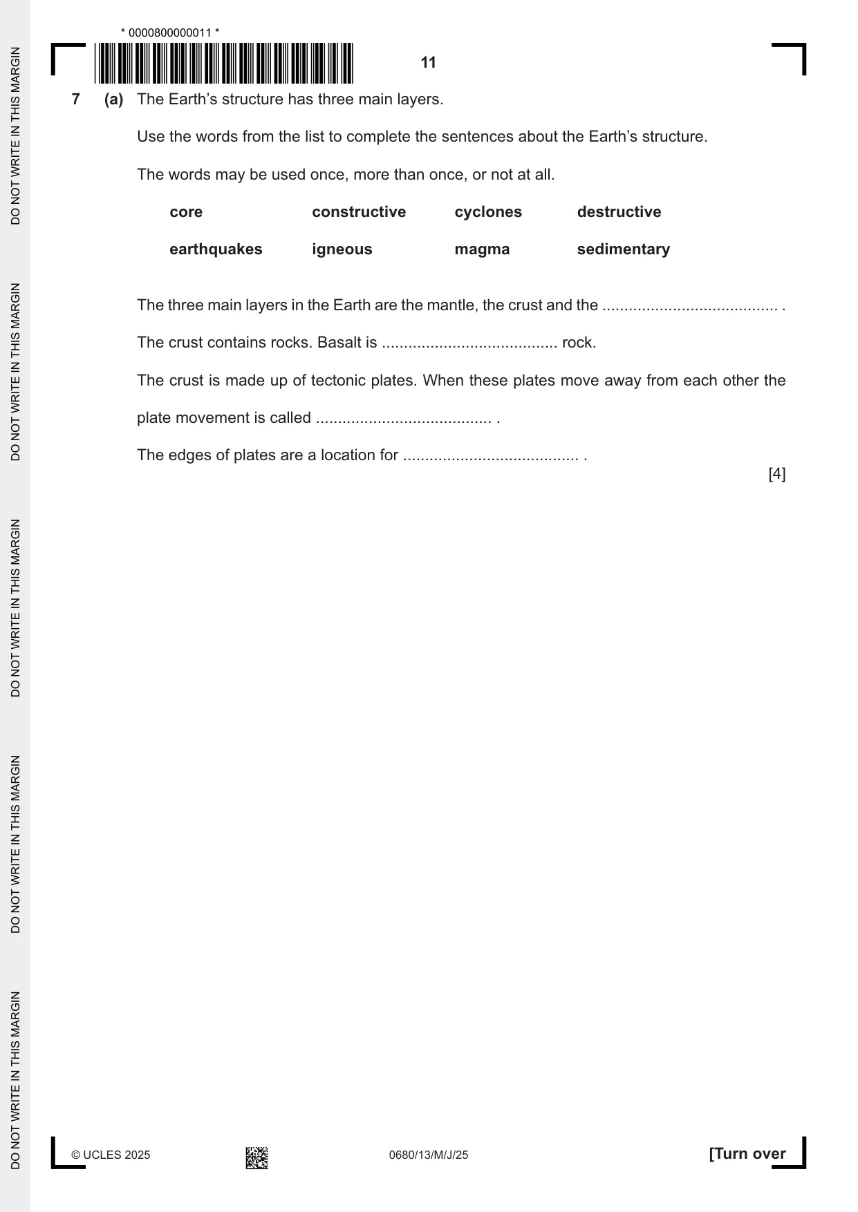 Cambridge IGCSE Environmental Management 0680 2025 May/June Paper 1 · Variant 3 question paper, page 11 of 16