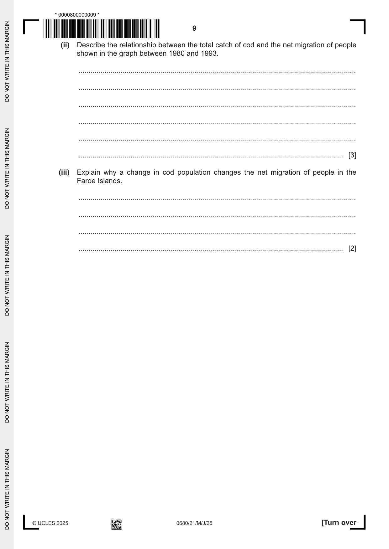 Cambridge IGCSE Environmental Management 0680 2025 May/June Paper 2 · Variant 1 question paper, page 9 of 20
