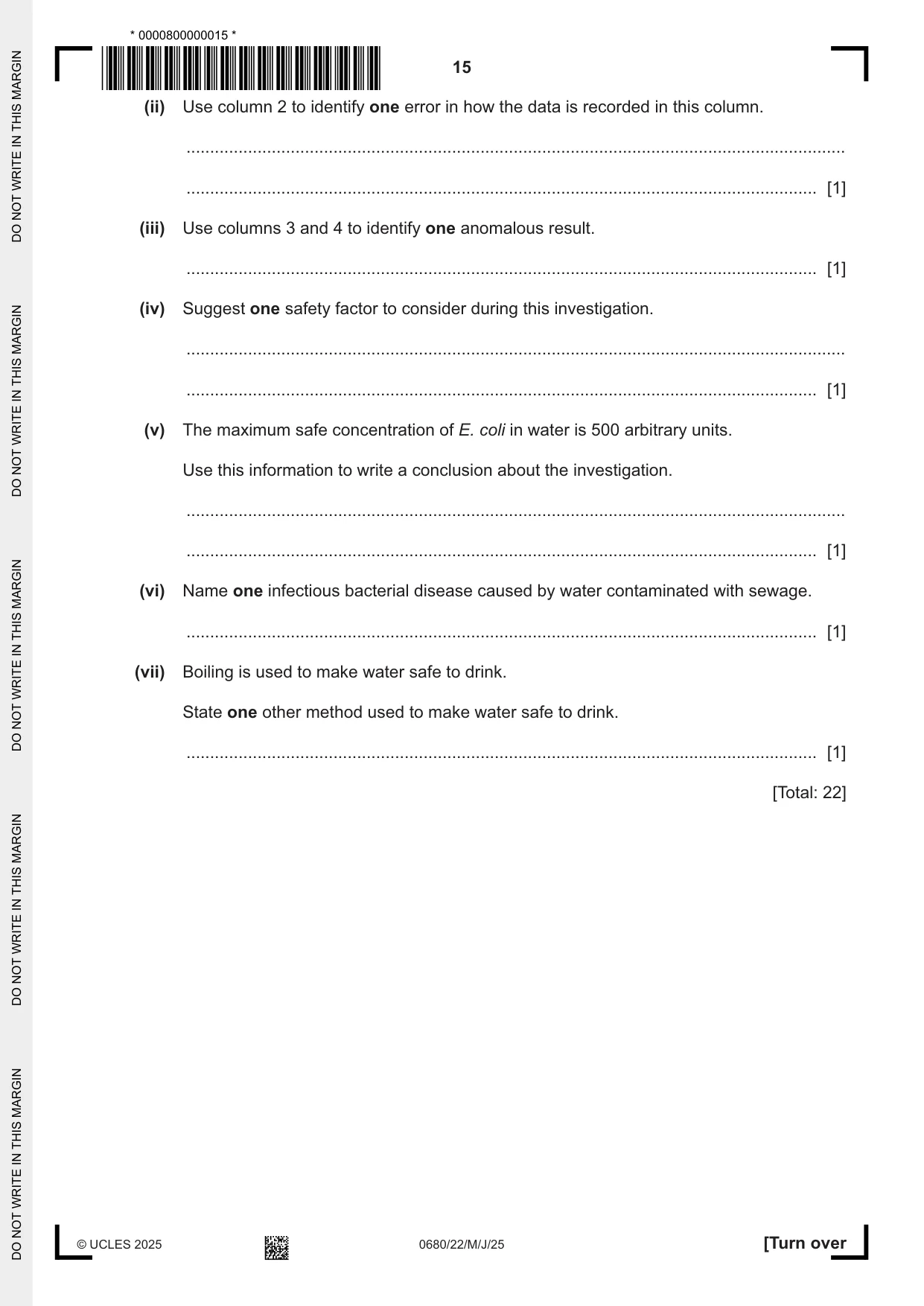 Cambridge IGCSE Environmental Management 0680 2025 May/June Paper 2 · Variant 2 question paper, page 15 of 20