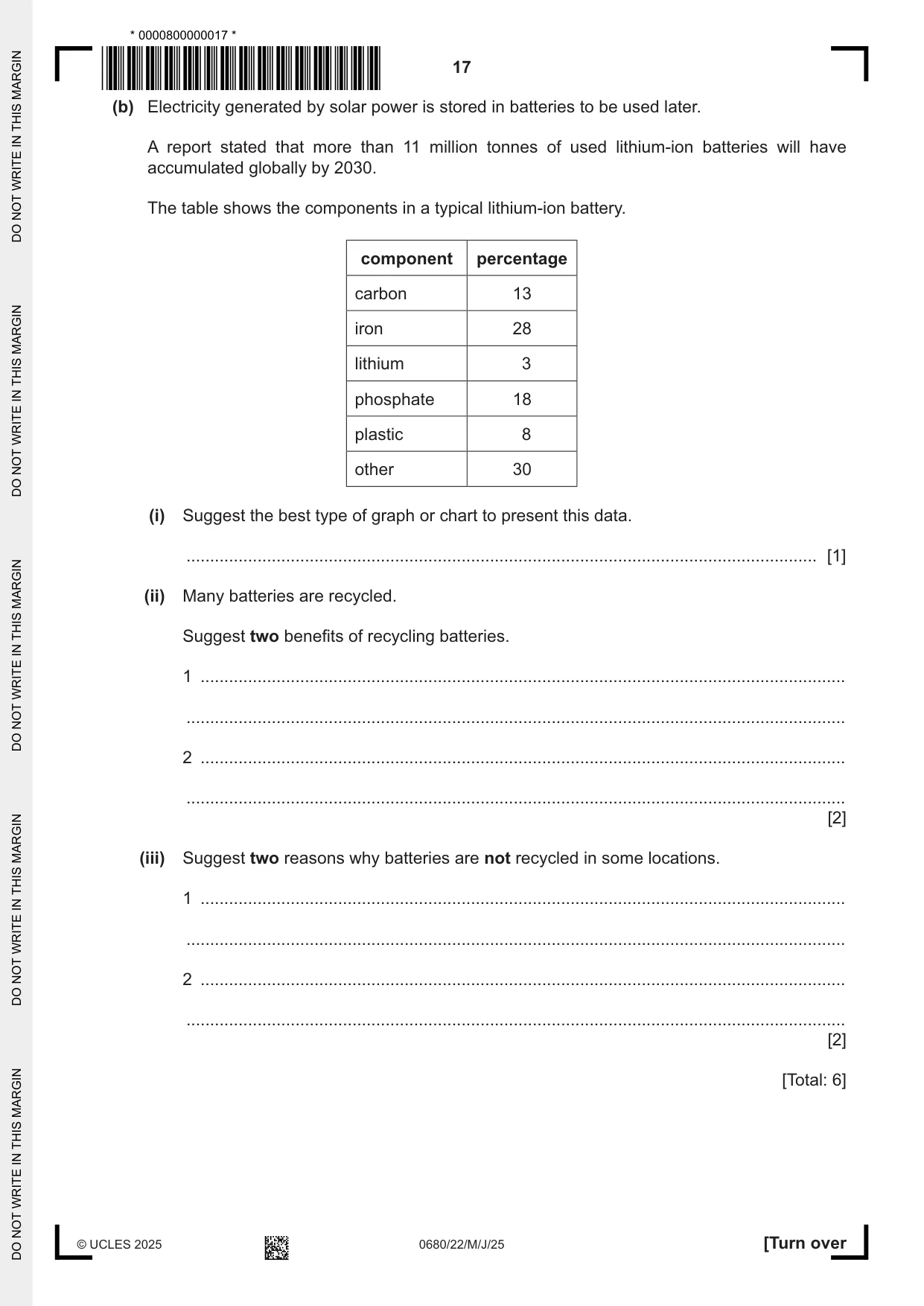 Cambridge IGCSE Environmental Management 0680 2025 May/June Paper 2 · Variant 2 question paper, page 17 of 20