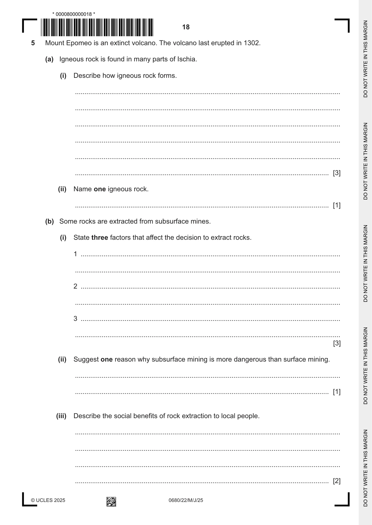 Cambridge IGCSE Environmental Management 0680 2025 May/June Paper 2 · Variant 2 question paper, page 18 of 20