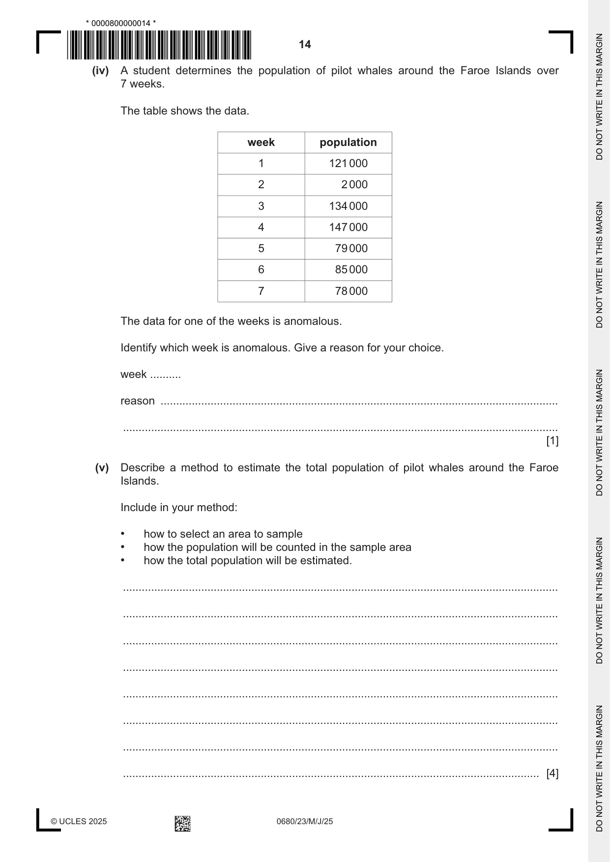 Cambridge IGCSE Environmental Management 0680 2025 May/June Paper 2 · Variant 3 question paper, page 14 of 20