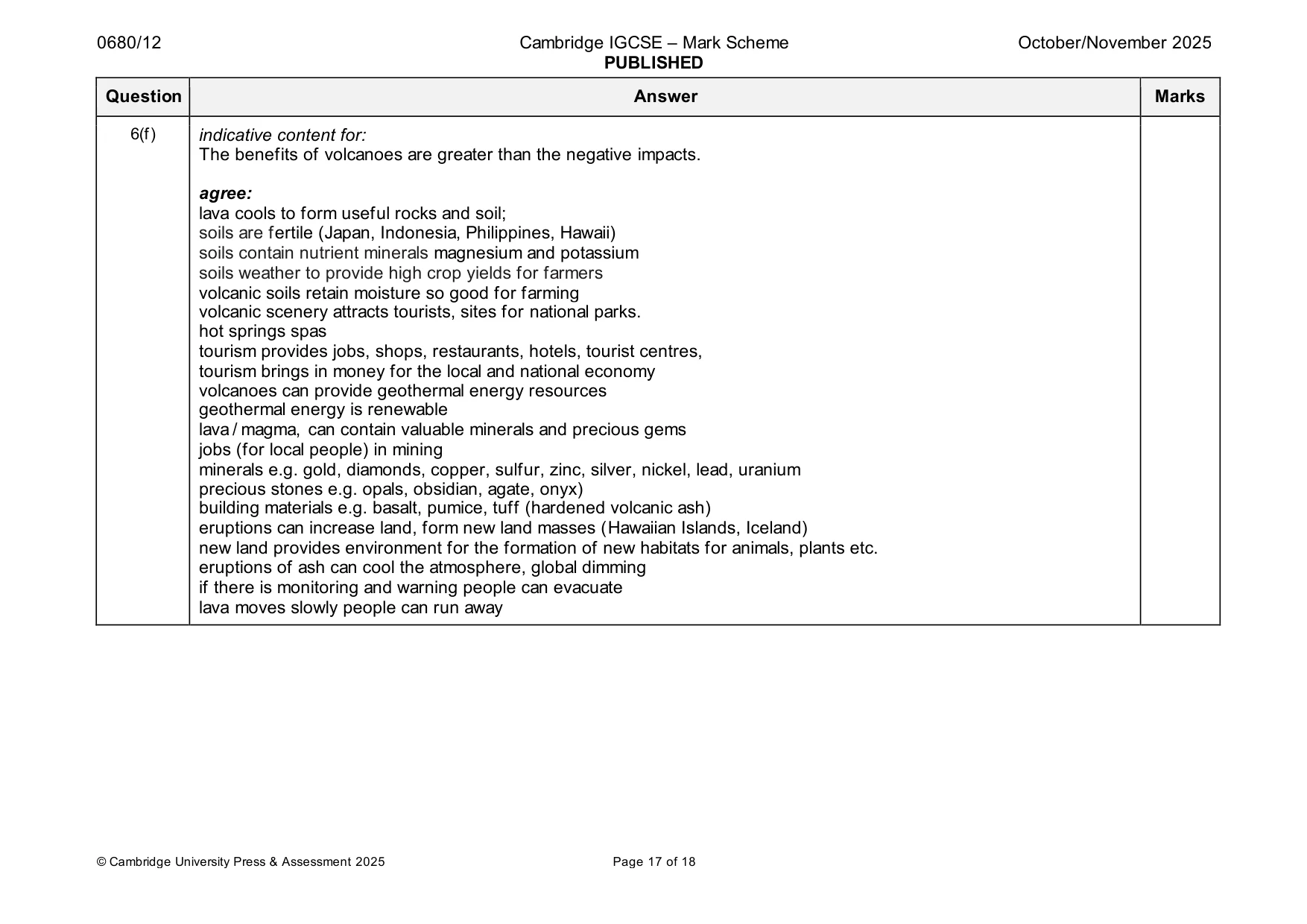 Mark scheme, page 17 of 18