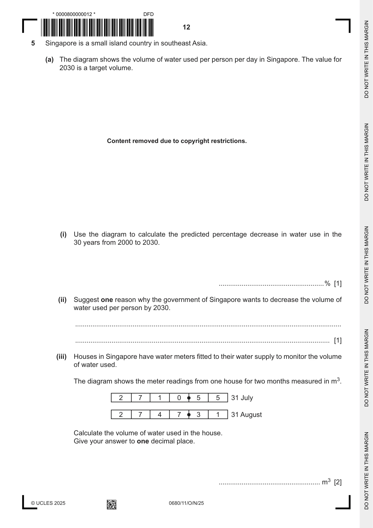 Cambridge IGCSE Environmental Management 0680 2025 Oct/Nov Paper 1 · Variant 1 question paper, page 12 of 20