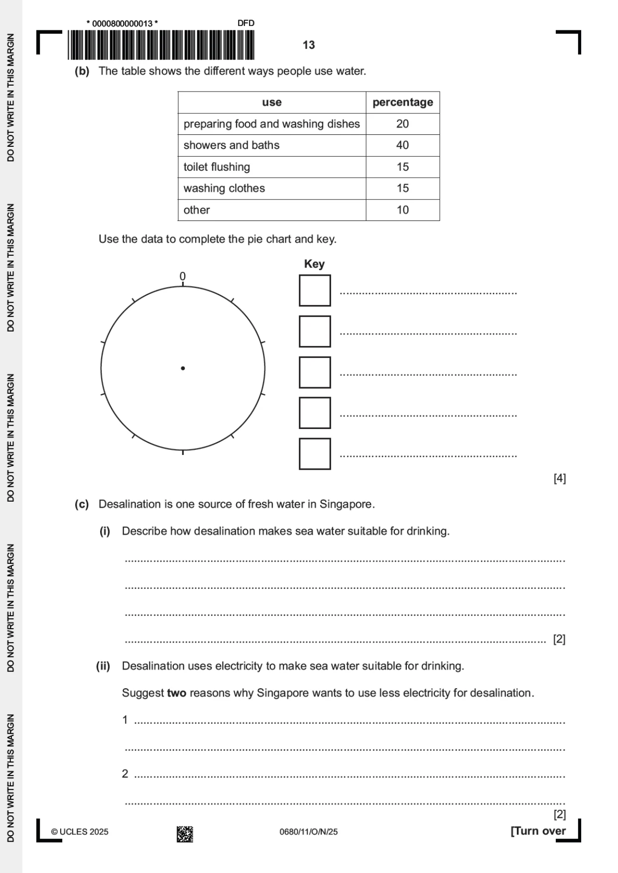Cambridge IGCSE Environmental Management 0680 2025 Oct/Nov Paper 1 · Variant 1 question paper, page 13 of 20