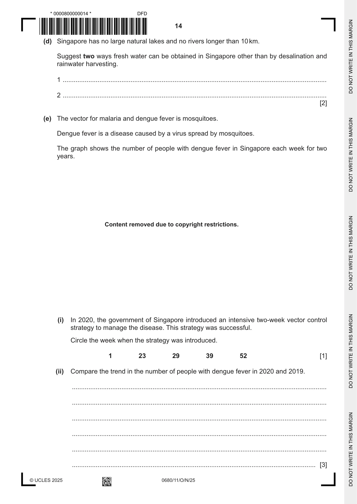 Cambridge IGCSE Environmental Management 0680 2025 Oct/Nov Paper 1 · Variant 1 question paper, page 14 of 20