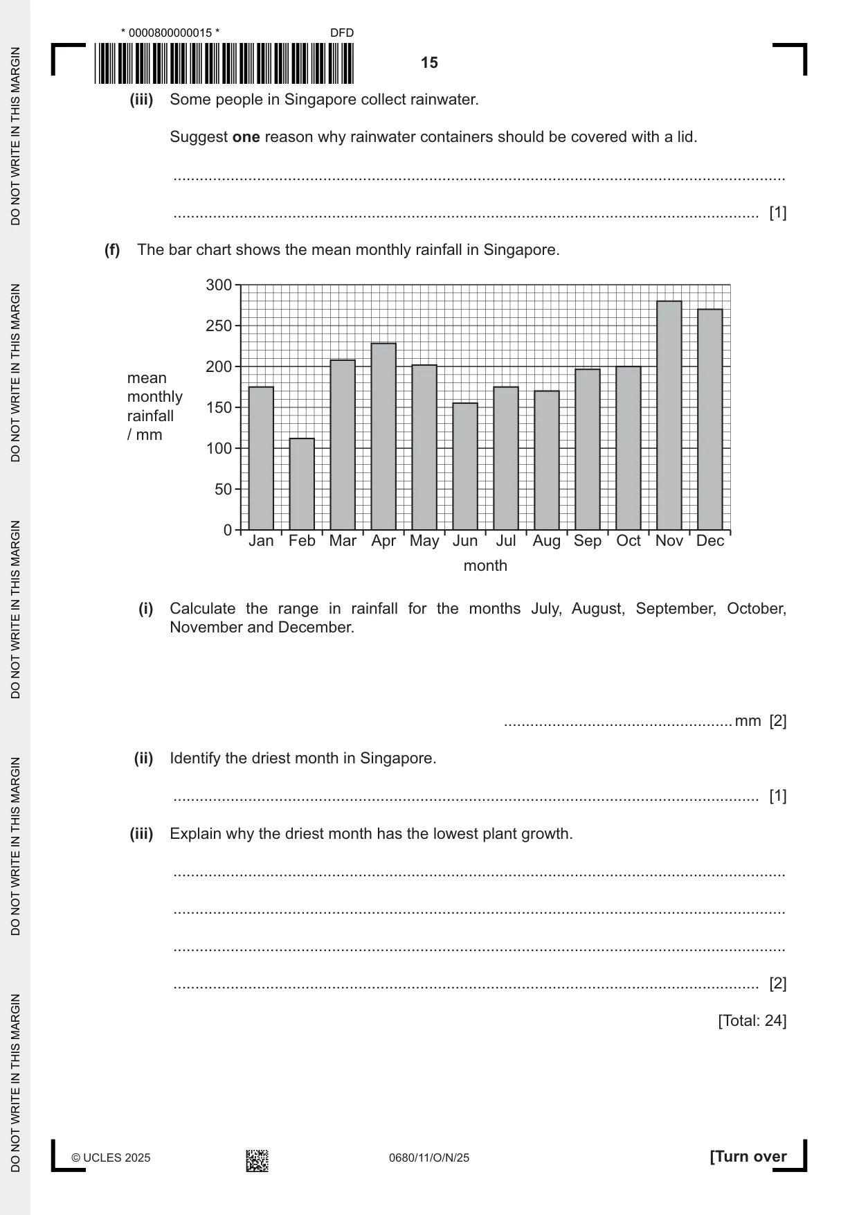Cambridge IGCSE Environmental Management 0680 2025 Oct/Nov Paper 1 · Variant 1 question paper, page 15 of 20