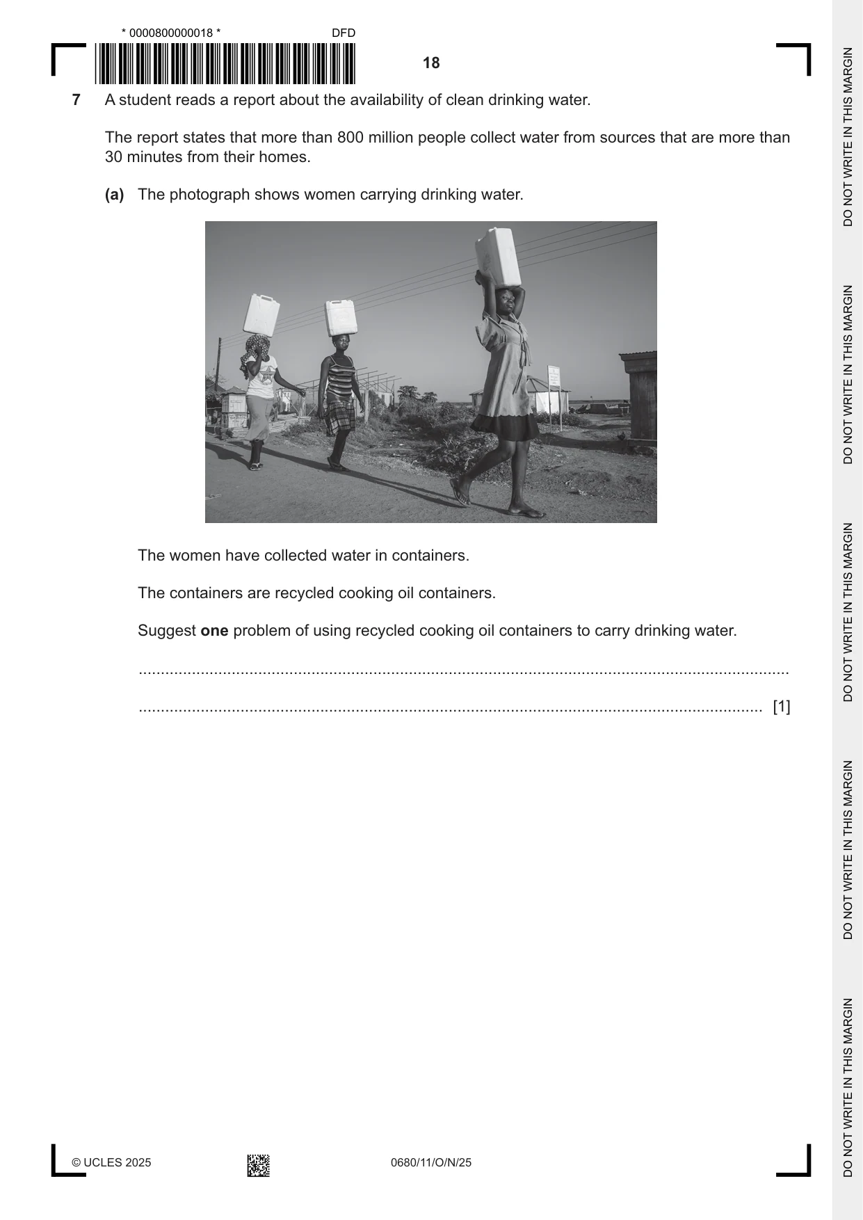 Cambridge IGCSE Environmental Management 0680 2025 Oct/Nov Paper 1 · Variant 1 question paper, page 18 of 20